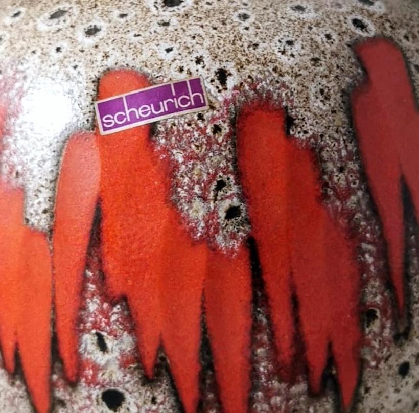 Pichet en céramique émaillée et colorée lave grasse Scheurich avec poignée, Allemagne  en vente 2