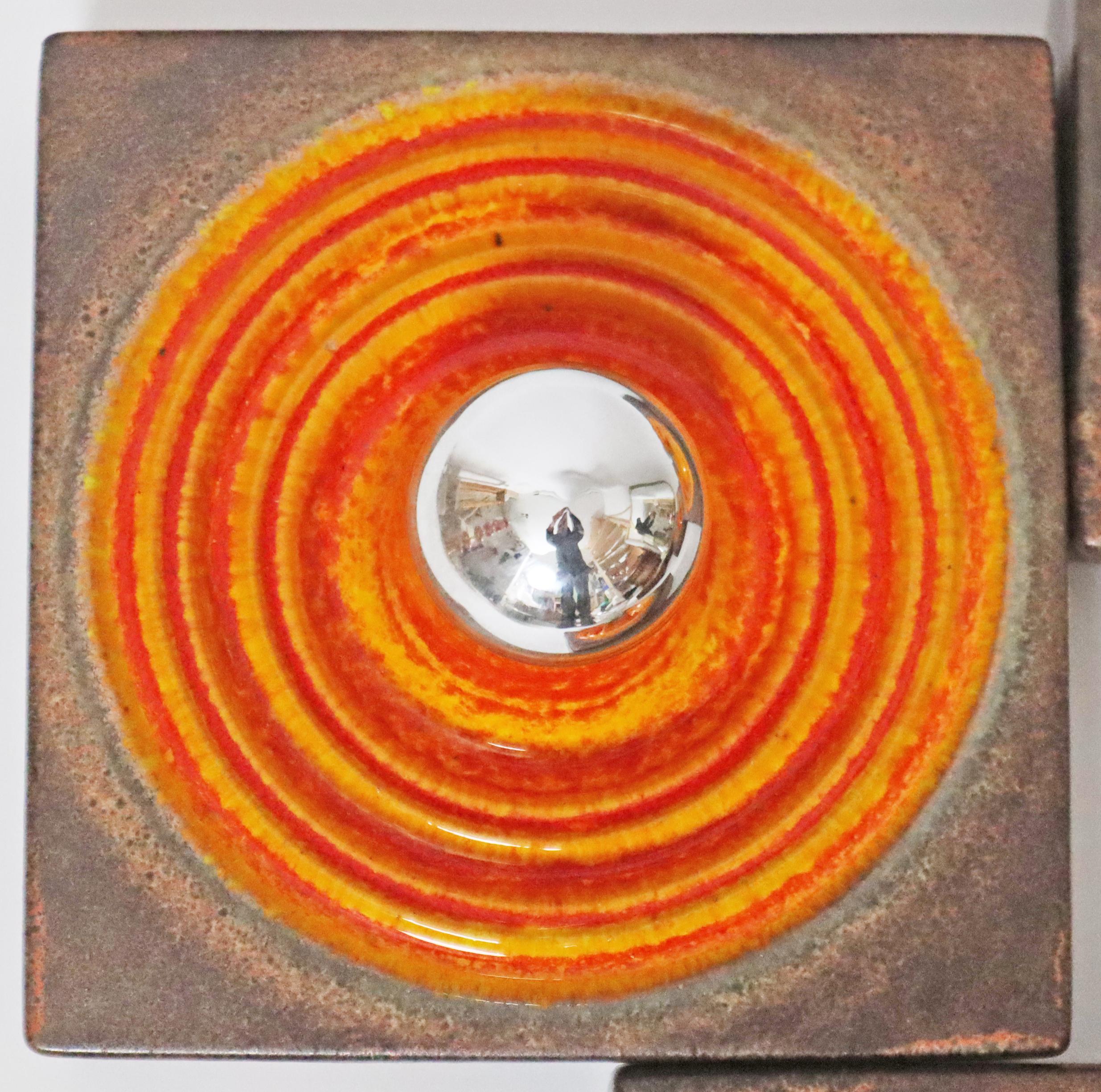 Juego de 6 apliques de lava gorda en marrón anaranjado, Alemania. 1970s en venta 6