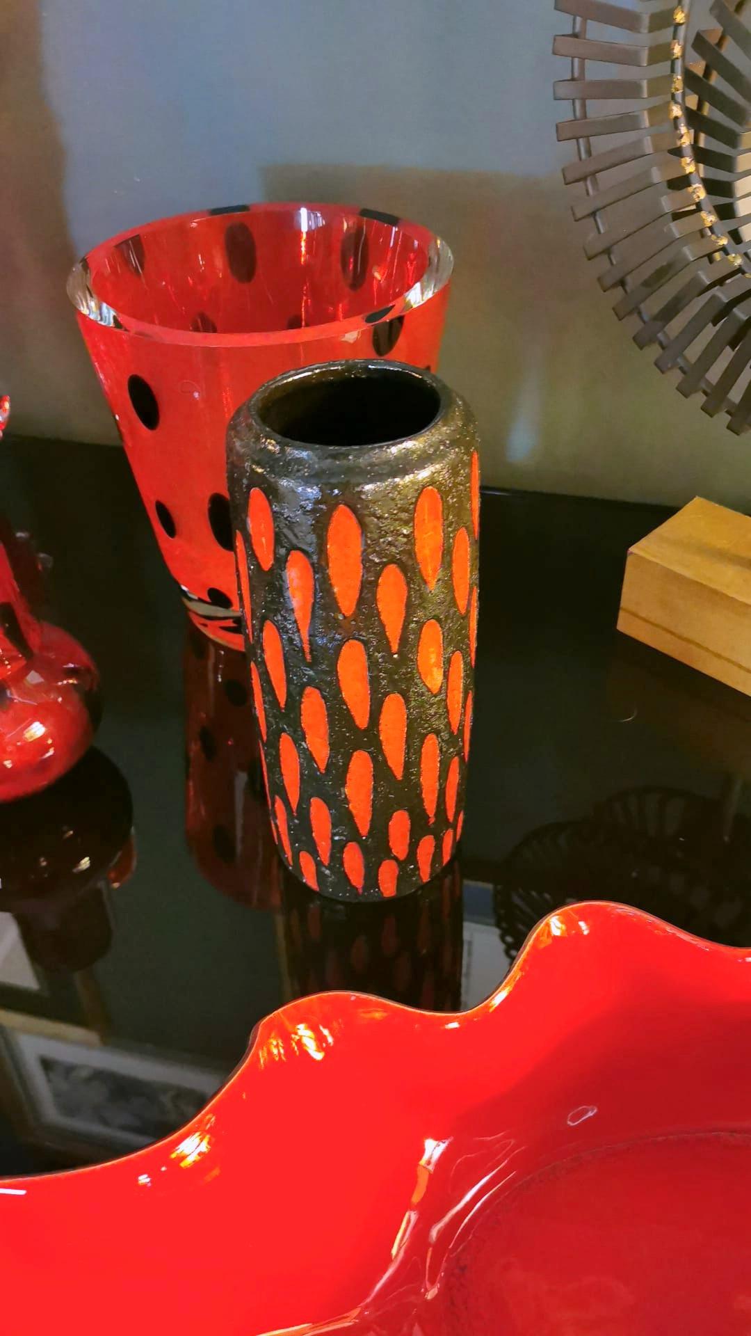 Fat Lava Style German Colored Ceramic Glazed Vase For Sale 11