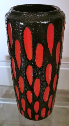 Fat Lava Style German Colored Ceramic Glazed Vase