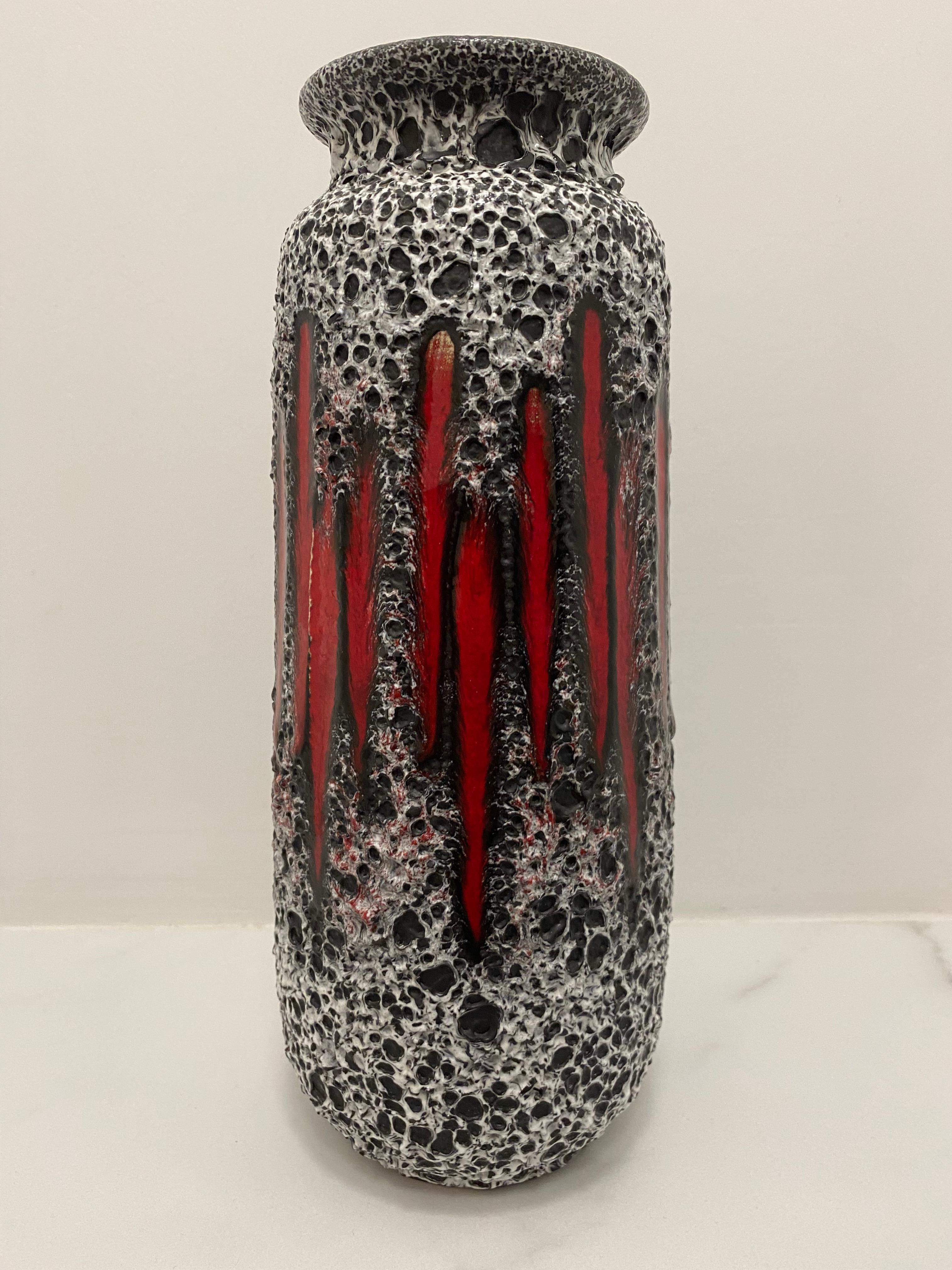 Mid-Century moderno Vaso di Lava Grassa (decoro Lora) di Scheurich Keramik Germania in vendita