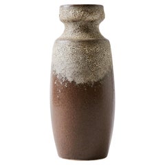 Fat Lava Vase in Brown and Textured Grey Tones, West Germany, 1960s