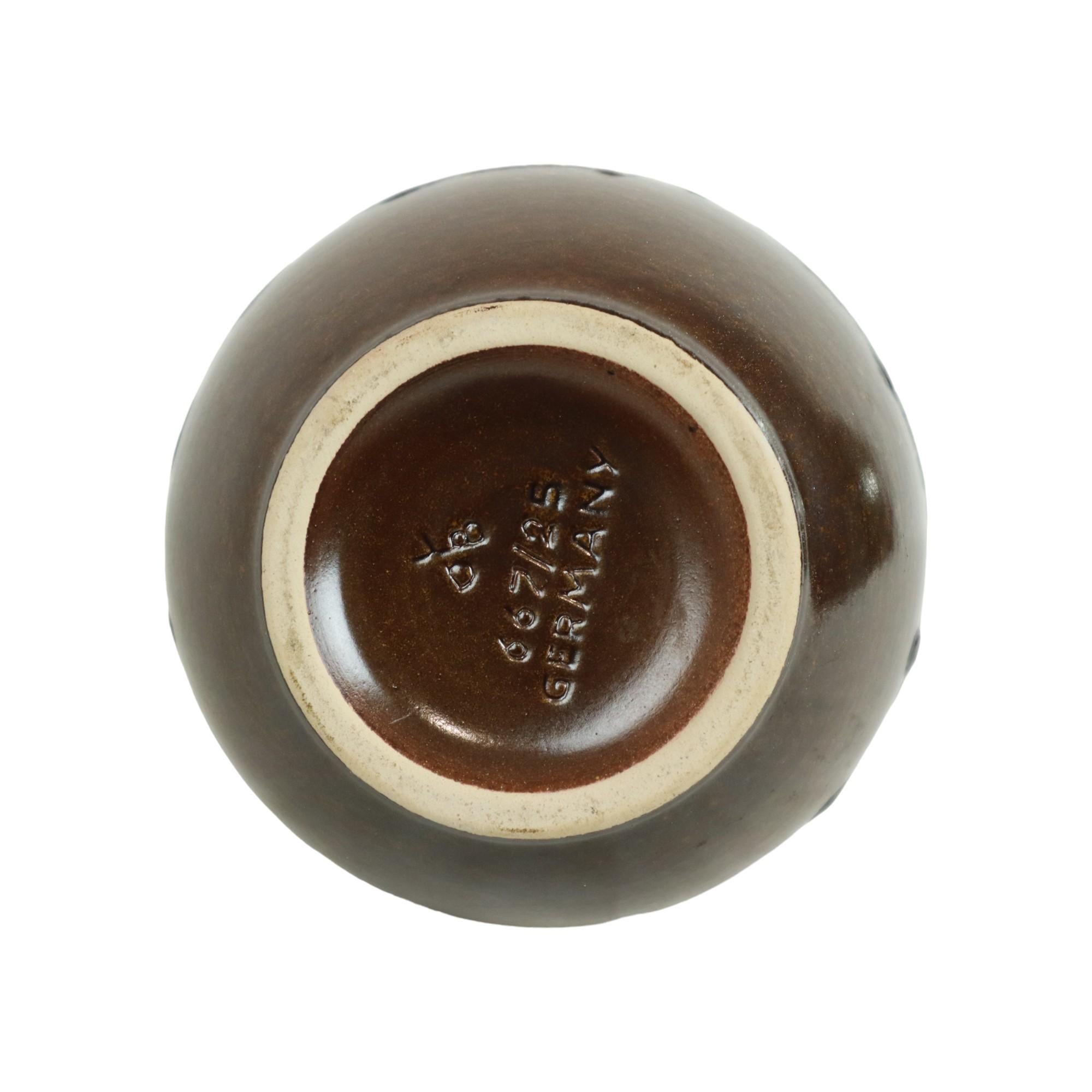 Fett Lava Vase Lila Brown West Deutschland Dumler Breiden 667-25 im Angebot 4