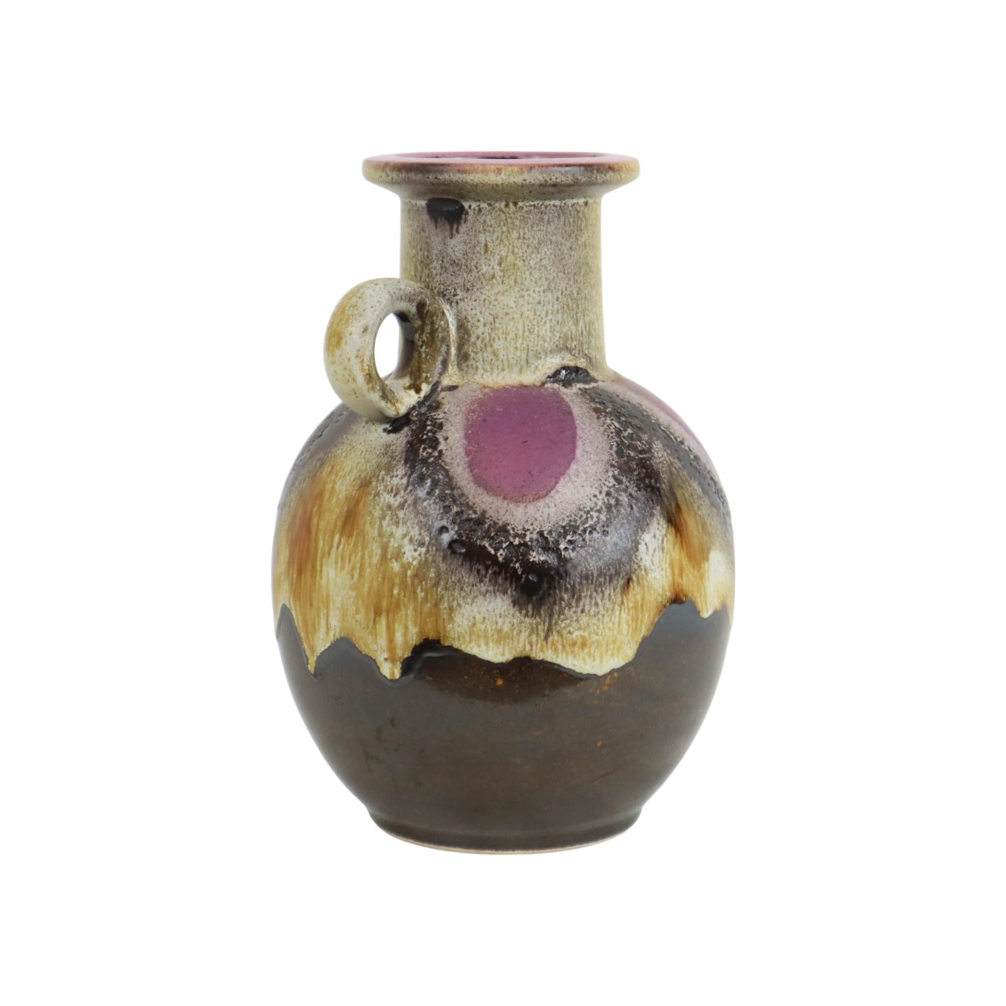 Fett Lava Vase Lila Brown West Deutschland Dumler Breiden 667-25 im Zustand „Hervorragend“ im Angebot in Poperinge, BE