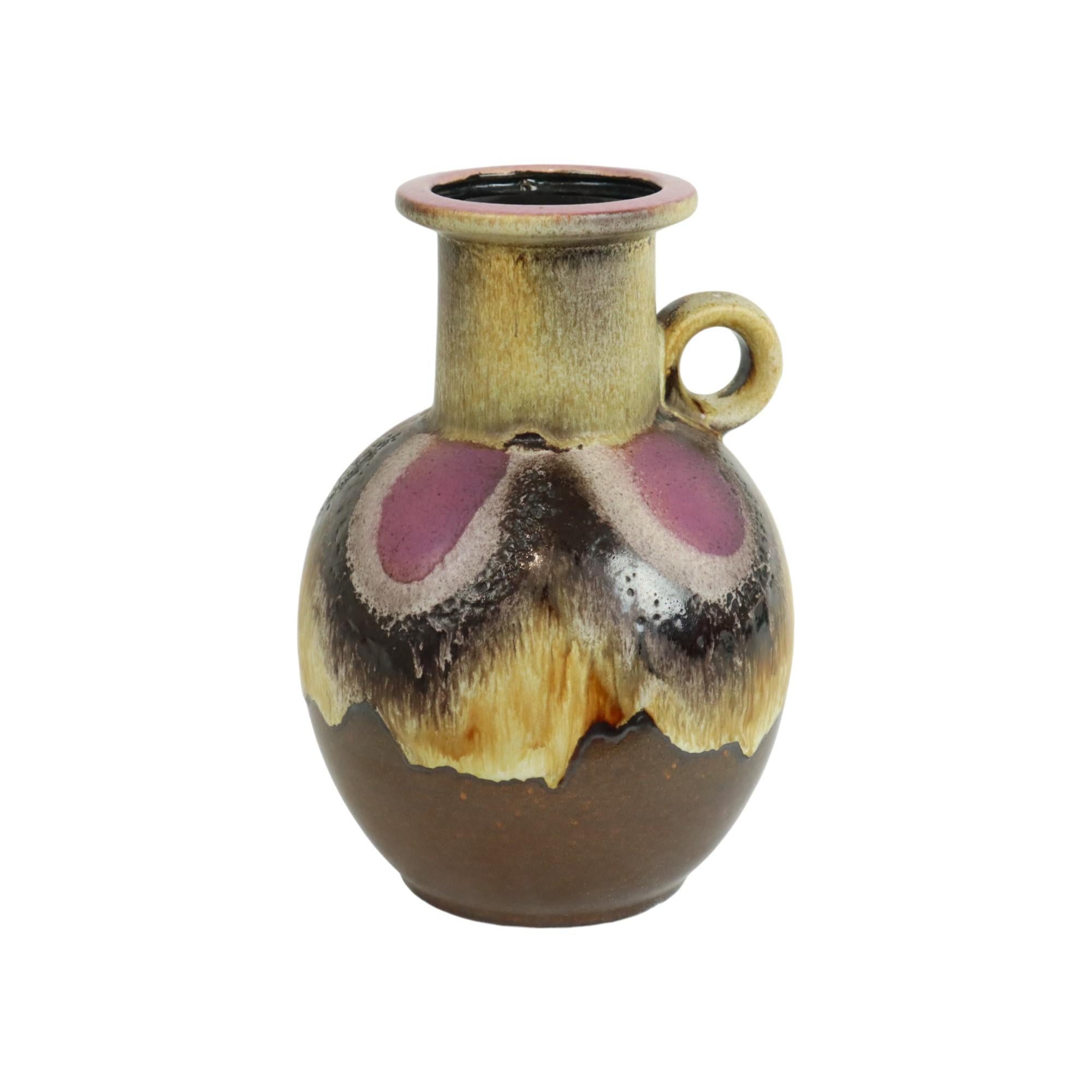Fett Lava Vase Lila Brown West Deutschland Dumler Breiden 667-25 im Angebot 3