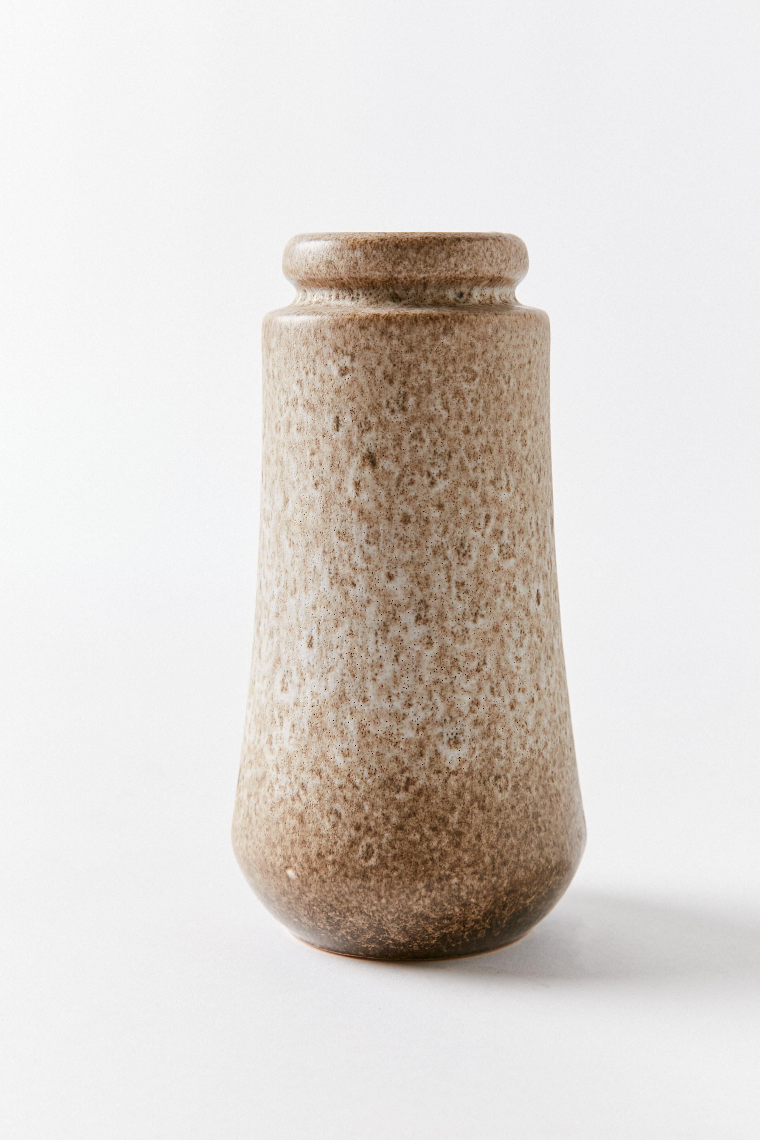 Fat lava vase with texture sand tones. Made by Scheurich Keramik, West Germany 1960s. Signature stamp on bottom.