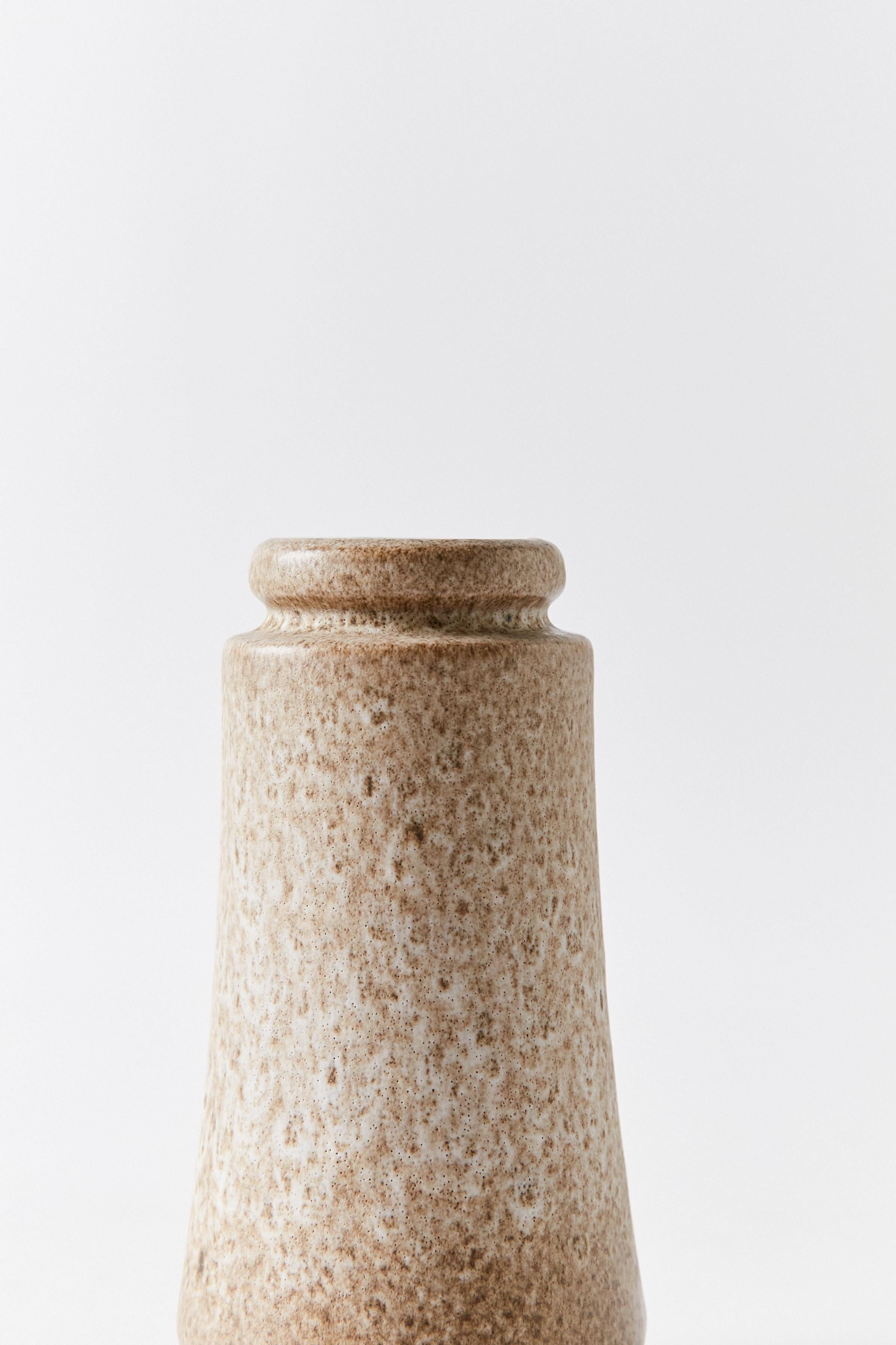Glazed Fat Lava Vase with Textured Sand Tones, West Germany, 1960s For Sale