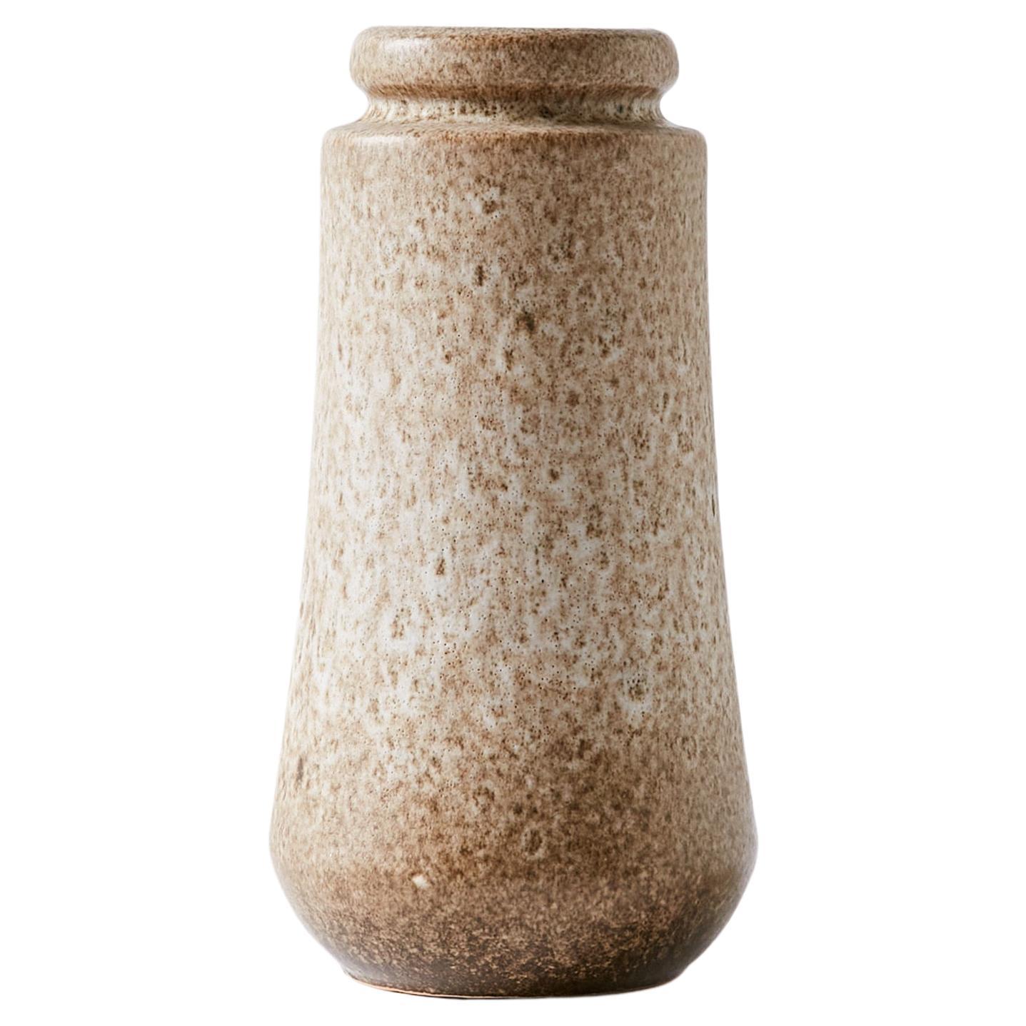 Fat Lava Vase with Textured Sand Tones, West Germany, 1960s For Sale
