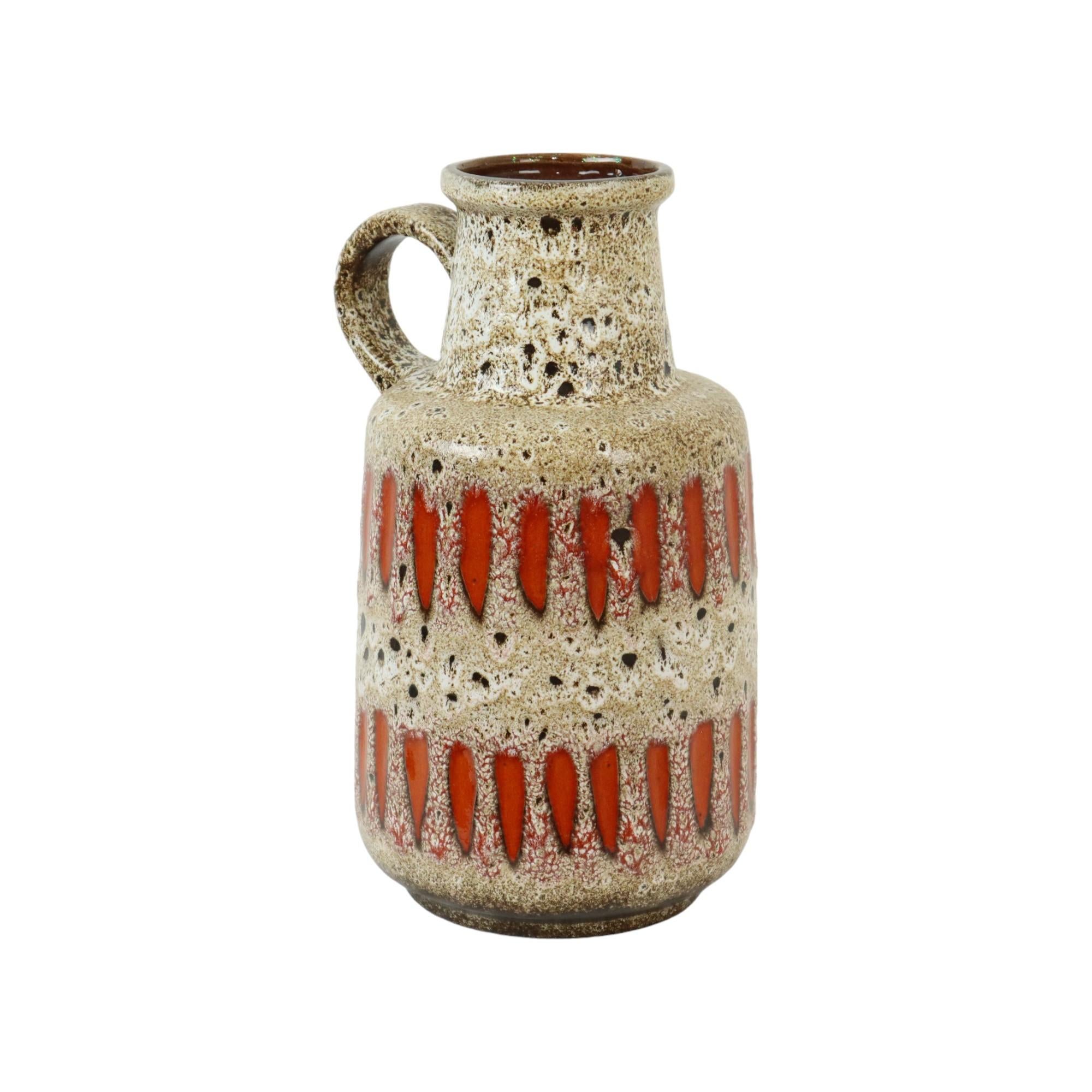 Fine XX secolo Fat Lava Germania Ovest Vaso di terracotta Scheurich Lora Arancione 408-40 in vendita