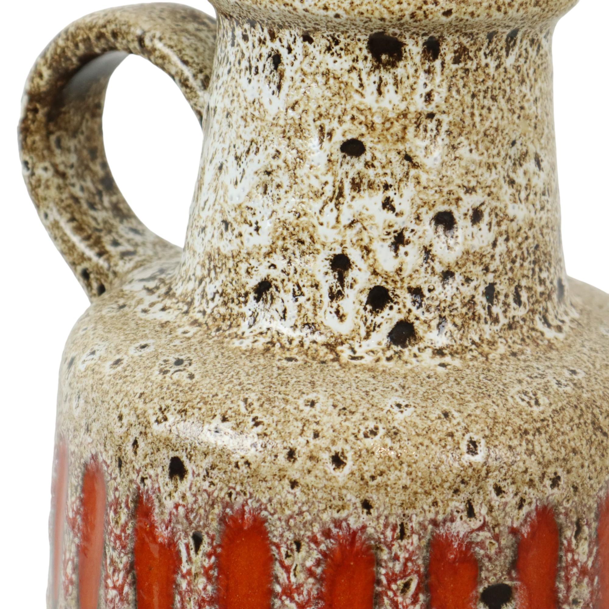 Ceramica Fat Lava Germania Ovest Vaso di terracotta Scheurich Lora Arancione 408-40 in vendita