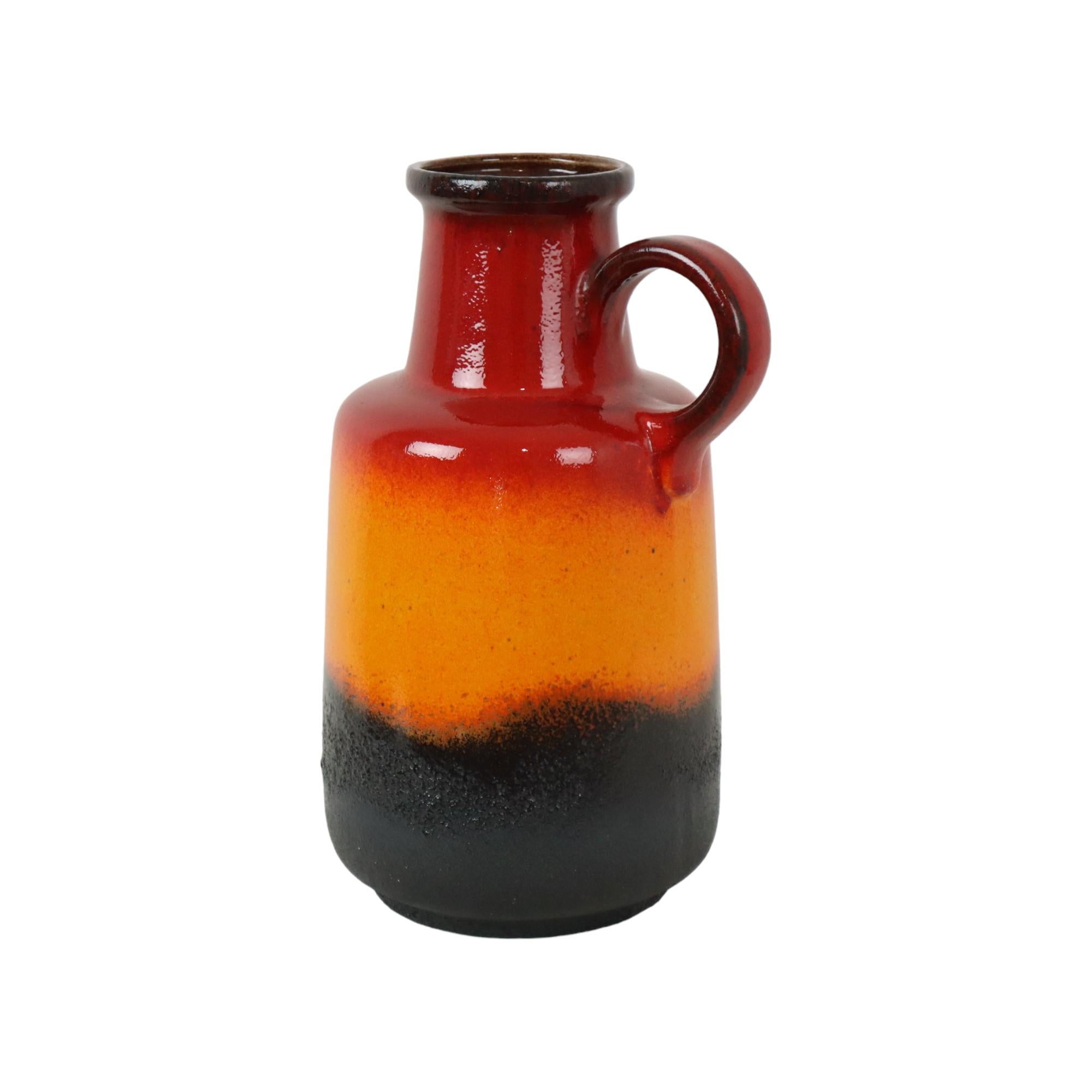 Ceramica Fat Lava Vaso Germania Ovest in terracotta Scheurich Arancione Rosso Nero 408-40 in vendita