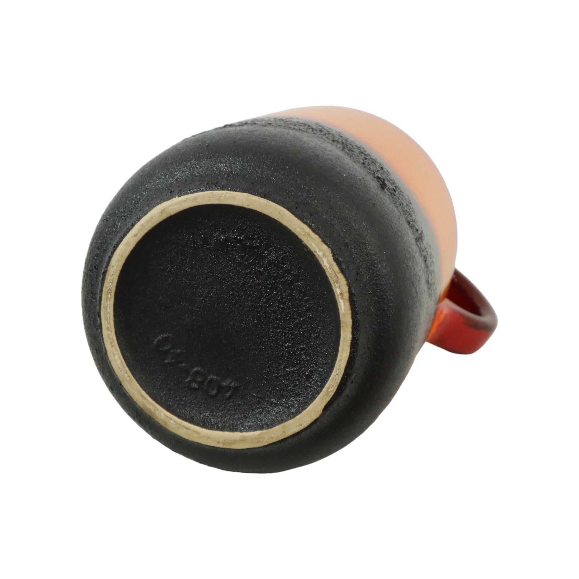 Fat Lava Vaso Germania Ovest in terracotta Scheurich Arancione Rosso Nero 408-40 in vendita 2