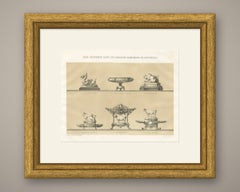Fat Stock Show Prize Trophies, Antique Silverware Print, 1873