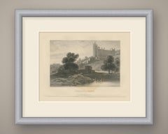 Fatehpur Sikri, Hilltop Palace above a Lake, Antique Steel Engraving, 1859