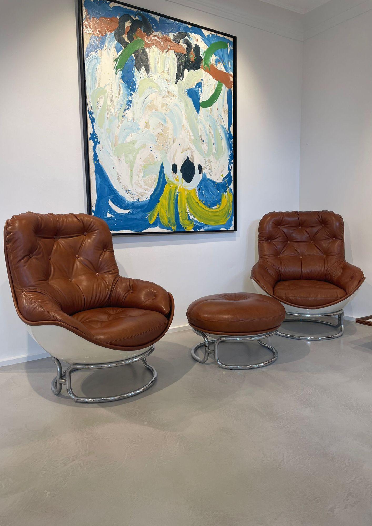 Leather Fateuils Karaté For Sale