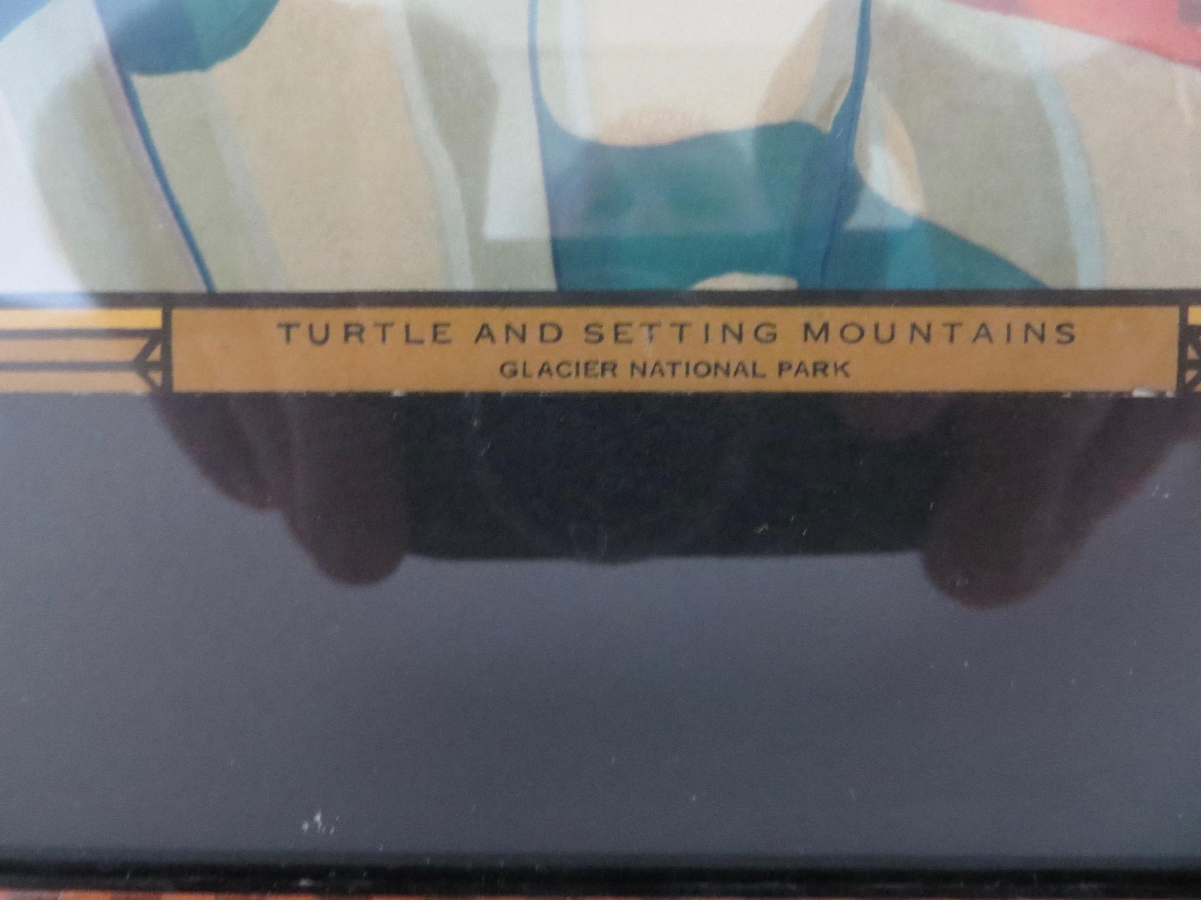Vater und Kind  „Schildkröten und sitzende Berge“  Litho der nördlichen Eisenbahn (Indigene Kunst (Nord-/Südamerika)) im Angebot