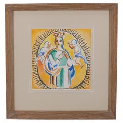 Vintage Father Jack P. Hanlon Irish (1913 1968) Madonna Signed Watercolour