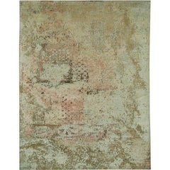 "Fatih" Gold Pink Silk/Wool Hand-Knotted Area Rug