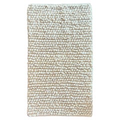 Fatima Bobble Sheep Wool Area Rug in White 2.5ft by 4ft, Handmade