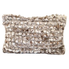 Fatima Bobble Throw Pillow in Gray made from 100% sheep wool - 20" x 12"