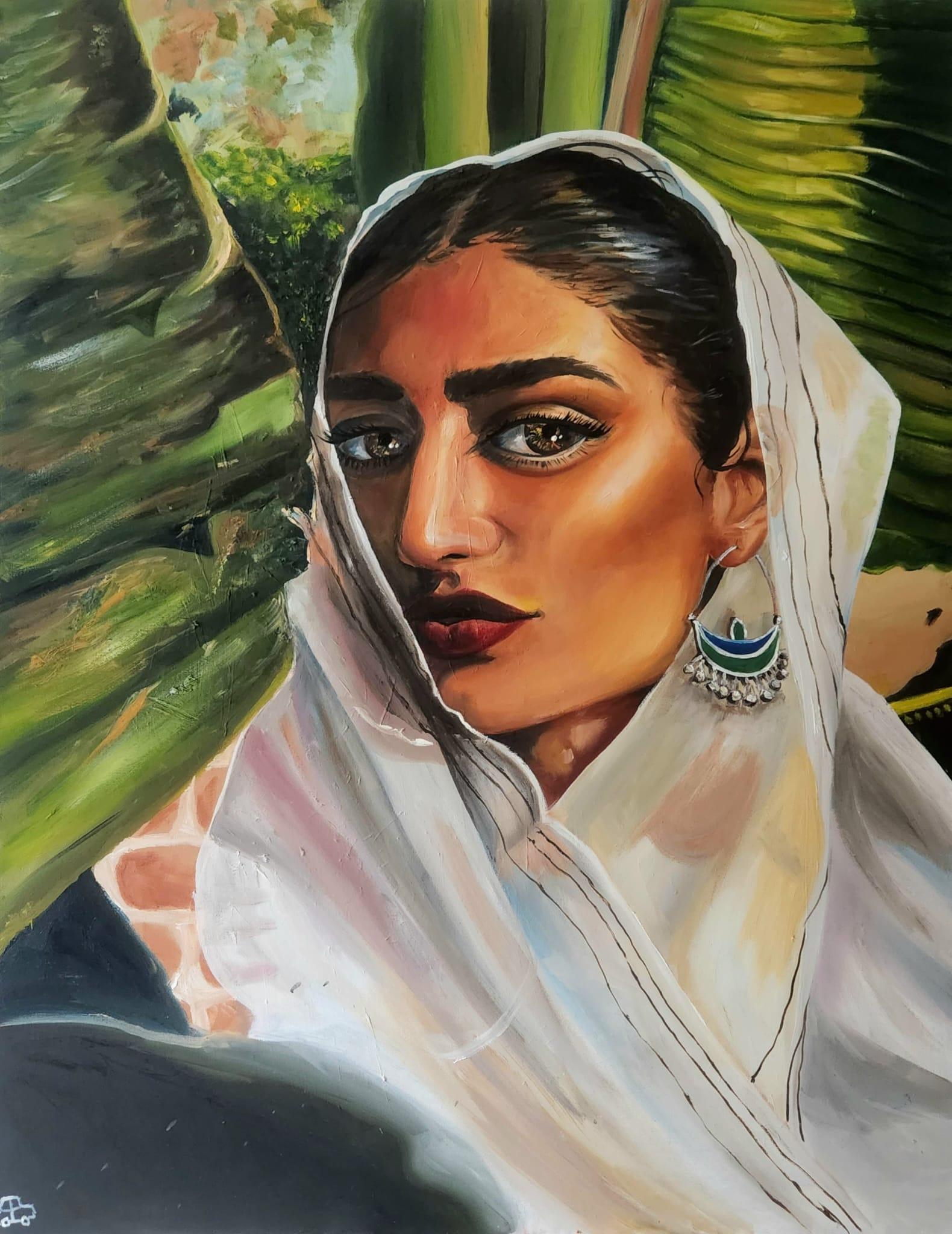 Fatima Zaidi Figurative Painting - Dense