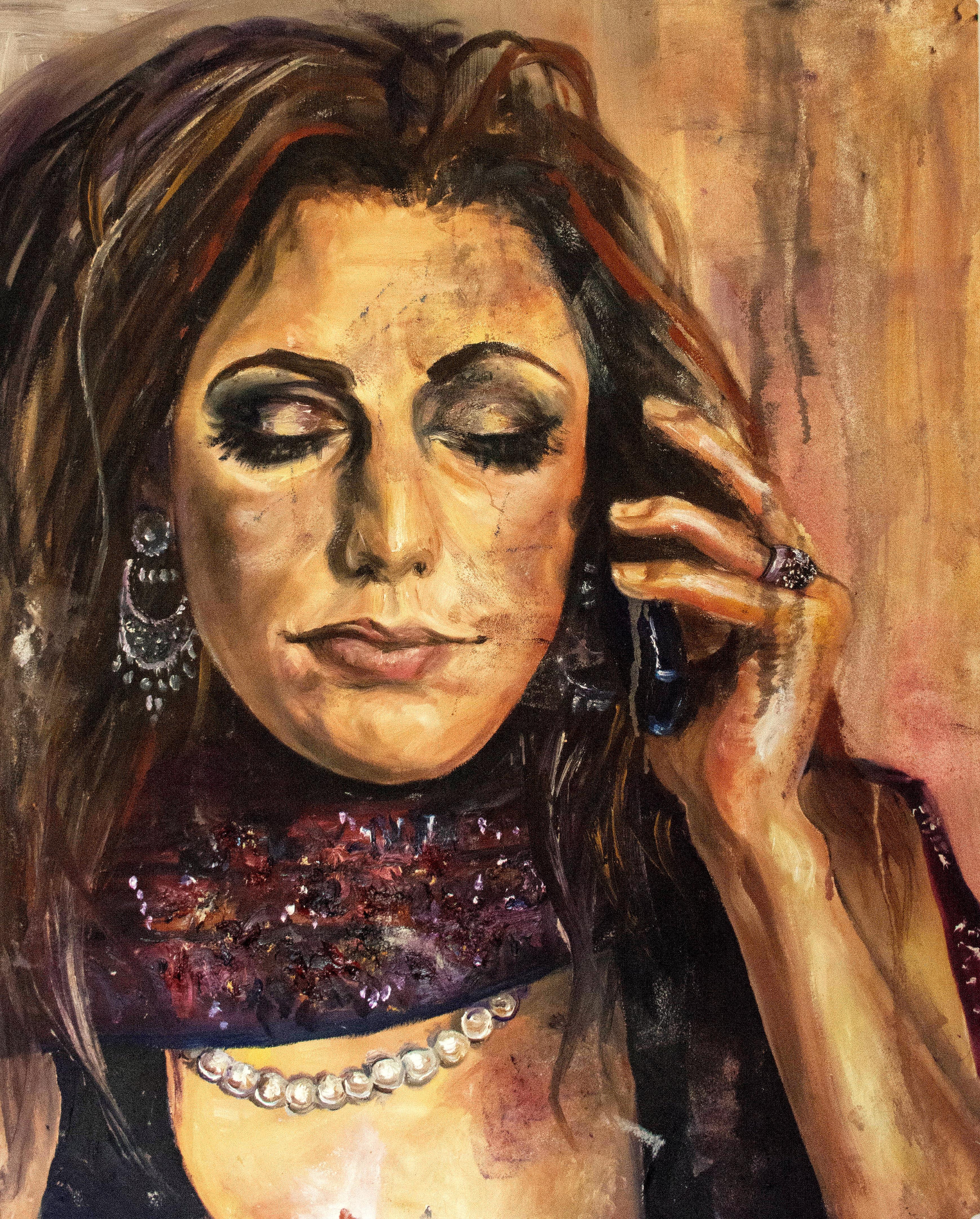 Fatima Zaidi Figurative Painting - Missed Call