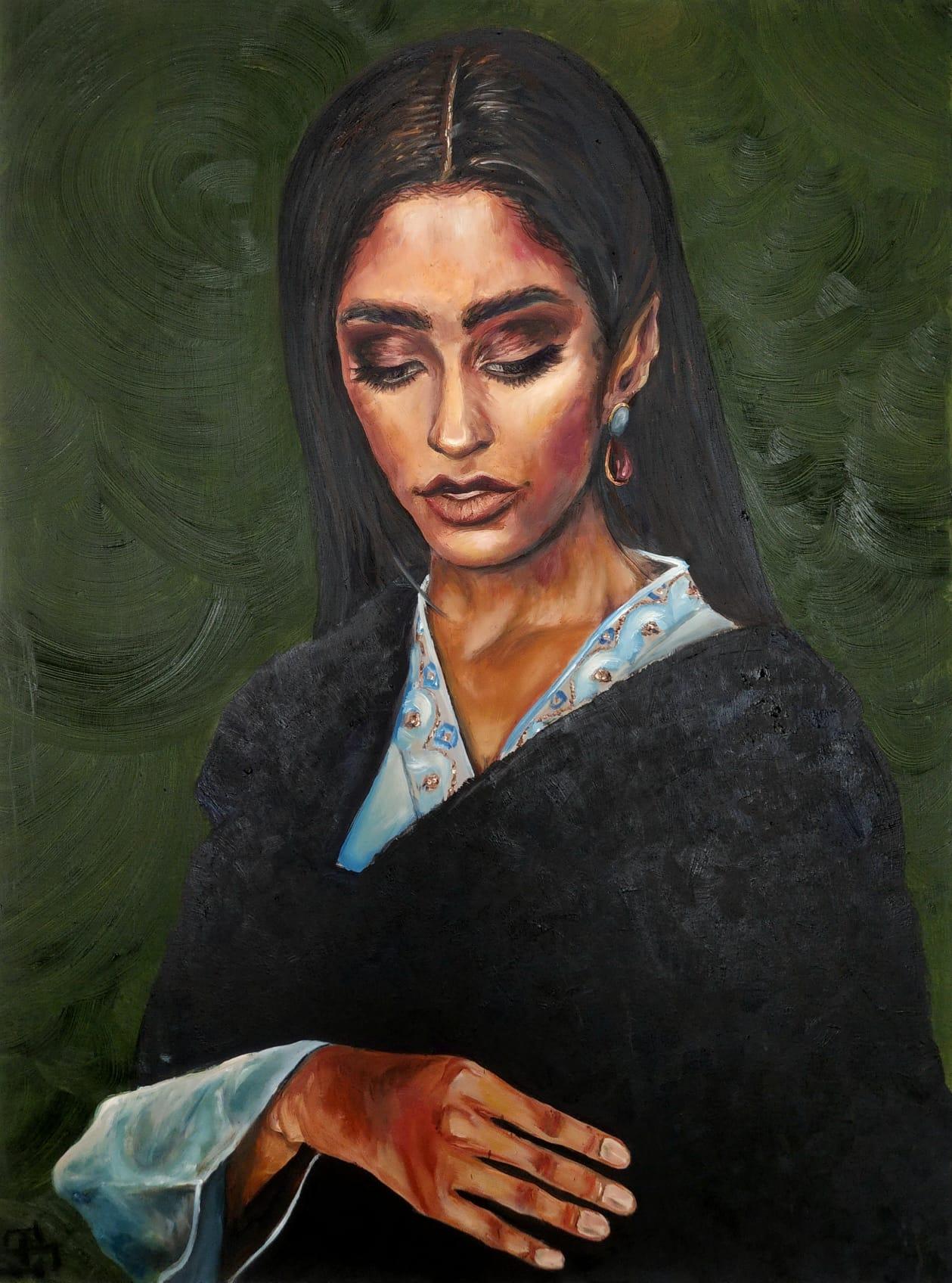 Fatima Zaidi Portrait Painting - The New Wife 