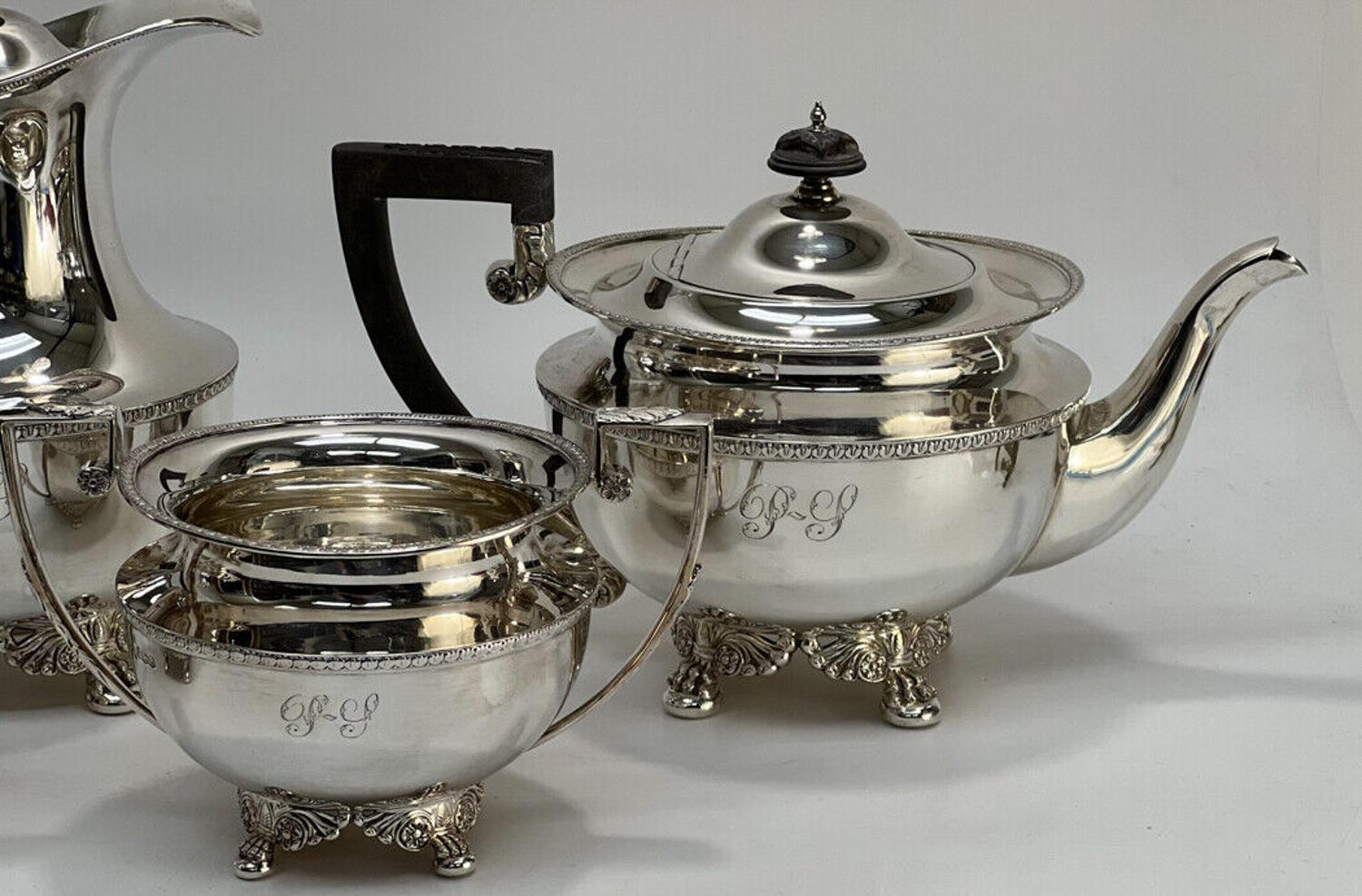 20th Century Fattorini & Sons Ltd Sheffield England Sterling Silver Tea Set. 1921 For Sale