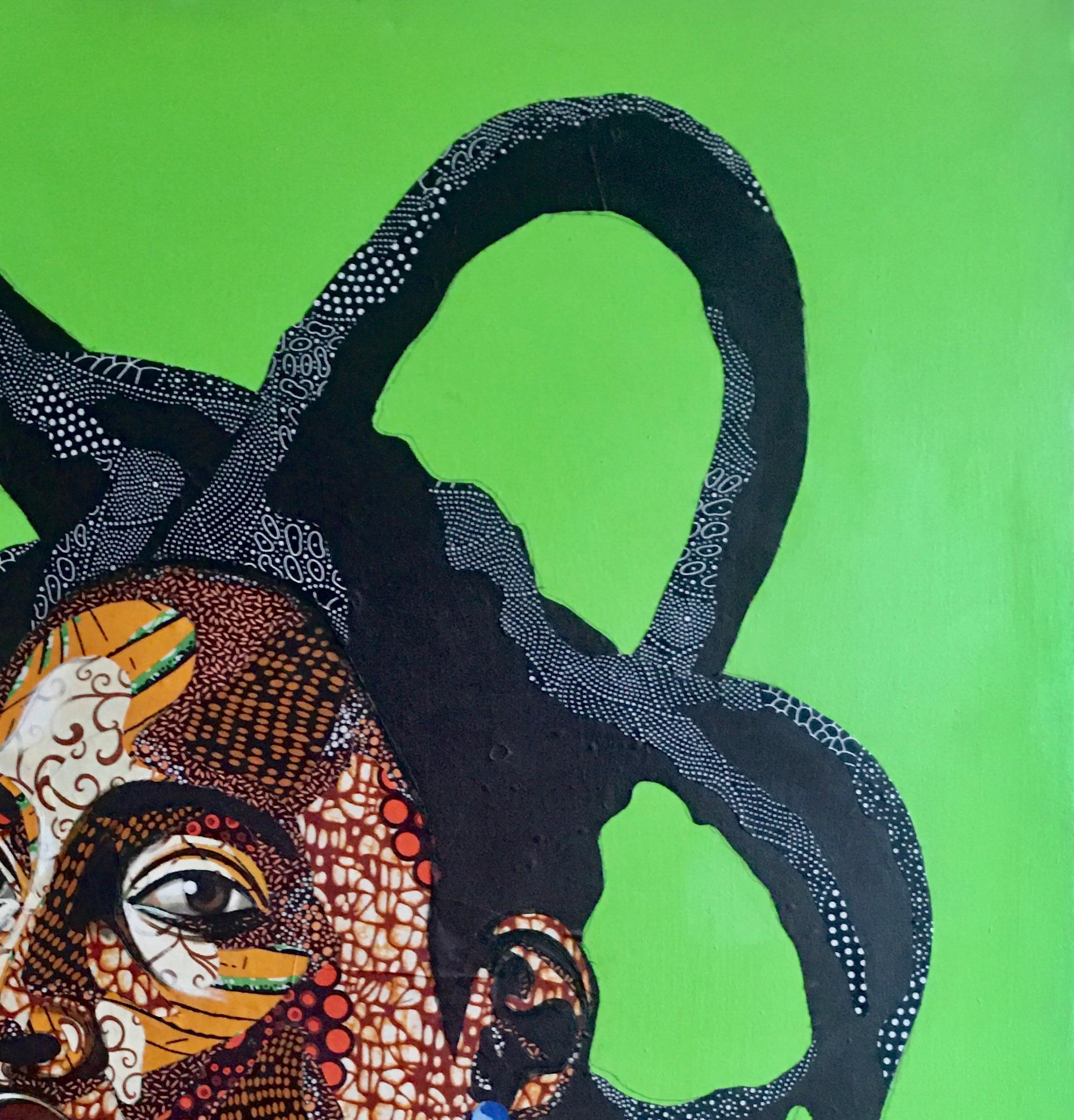 Medusa - Expressionist Painting by Fatunmbi Anjolaoluwa Grace
