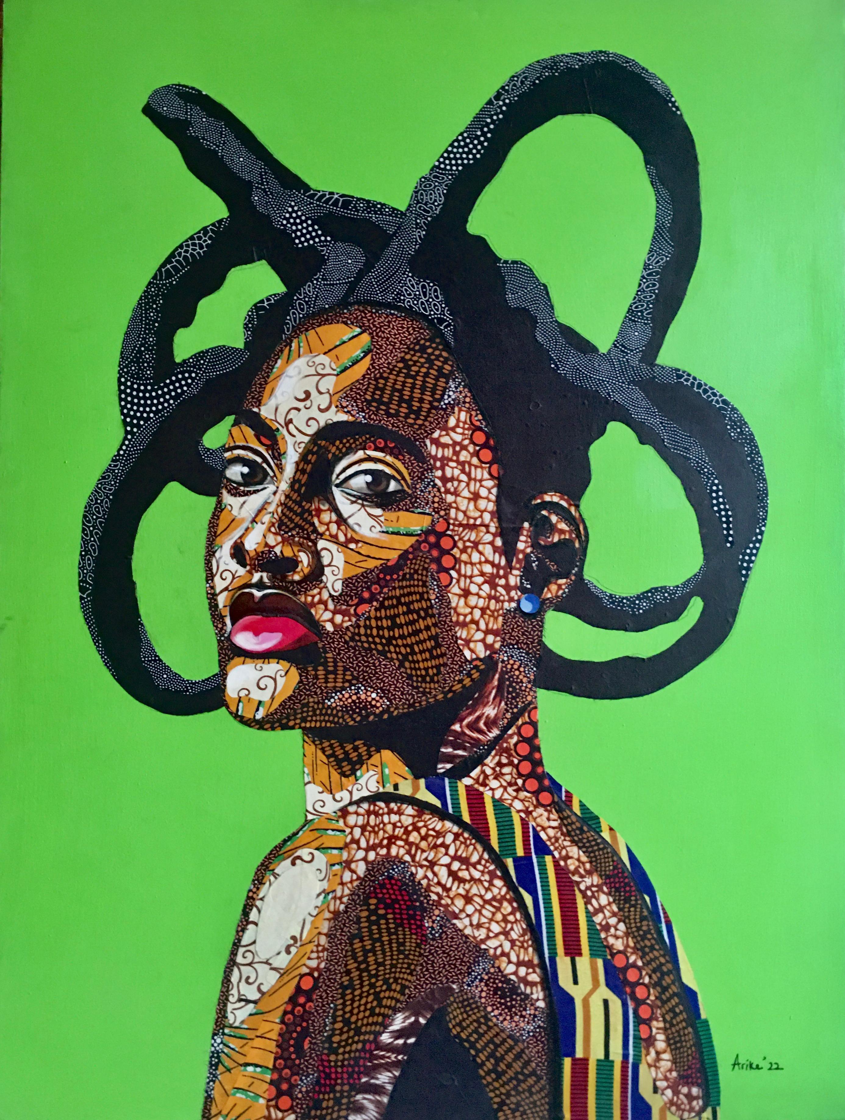 Figurative Painting de Fatunmbi Anjolaoluwa Grace - Medusa