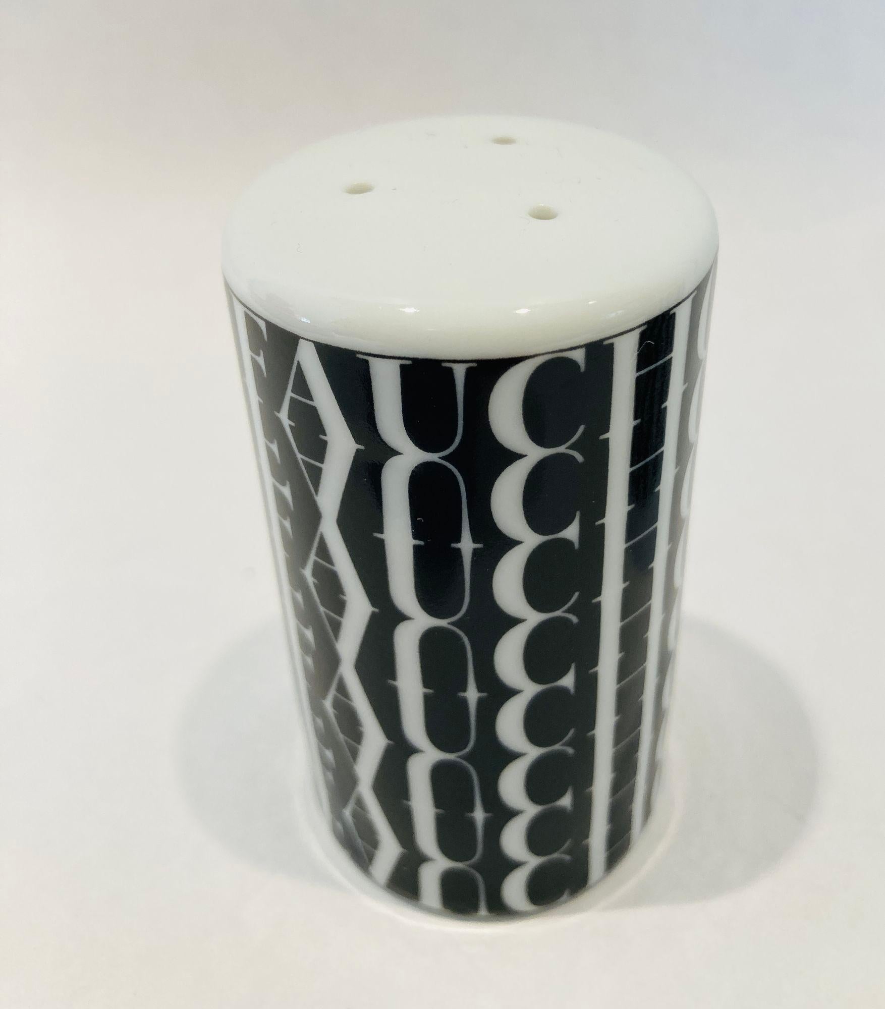 FAUCHON Paris Salz- und Pfefferstreuer aus Porzellan Schwarz und Weiß im Angebot 2