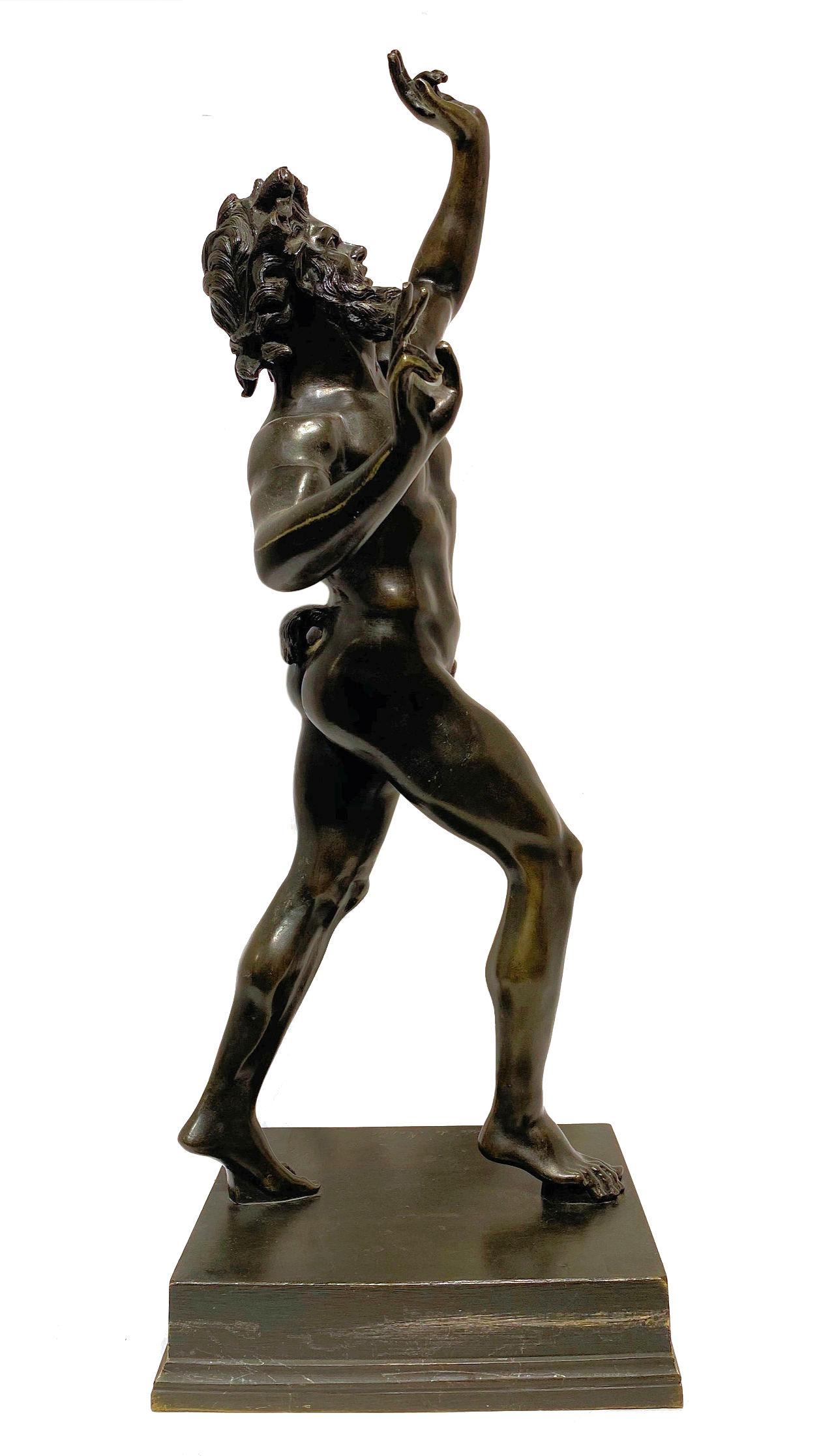 Faun bronze sculpture after the Ancient from Pompeii
inscribed Musee de Napels.