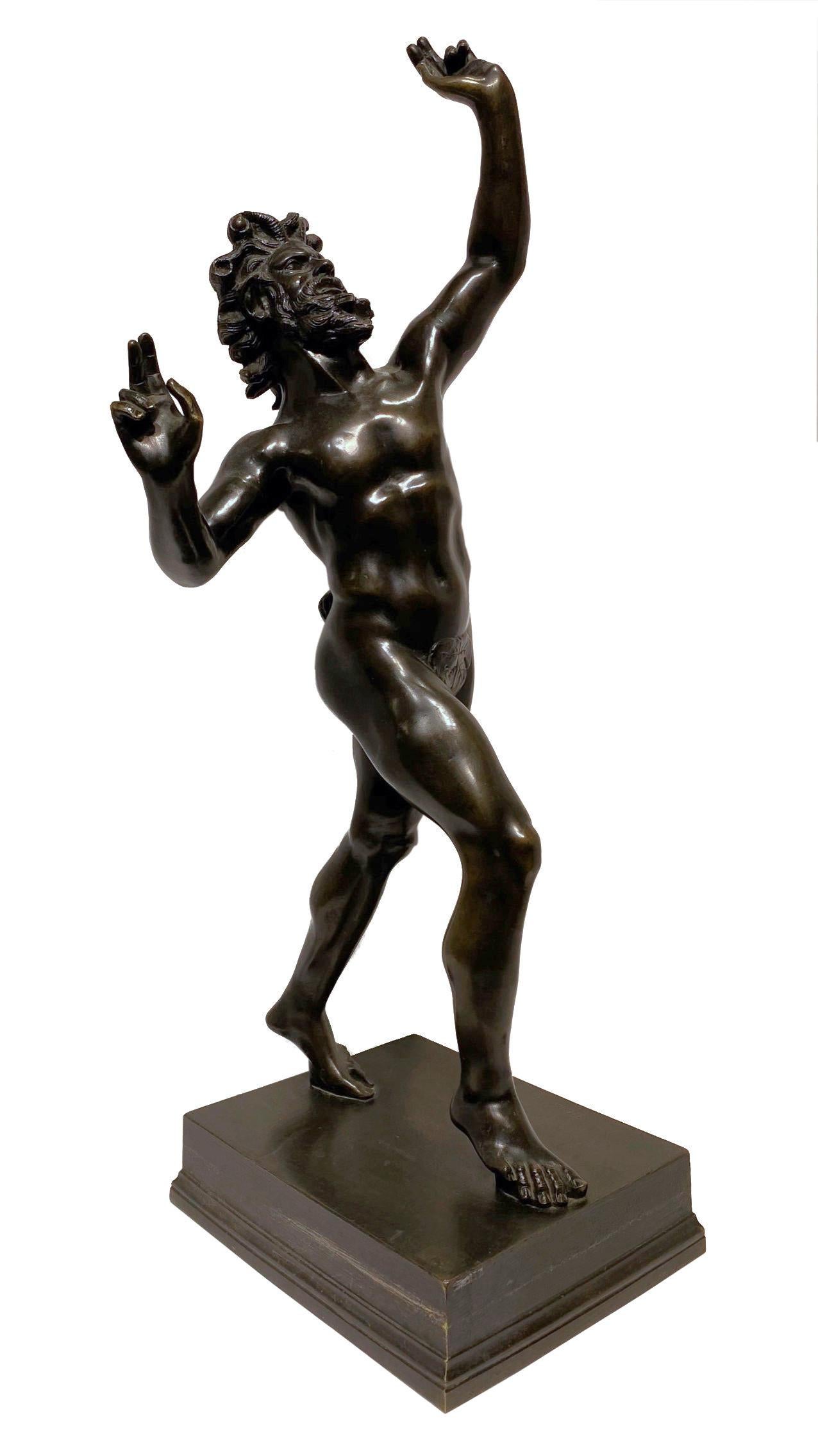 Classical Roman Faun Bronze Sculpture after the Ancient from Pompeii