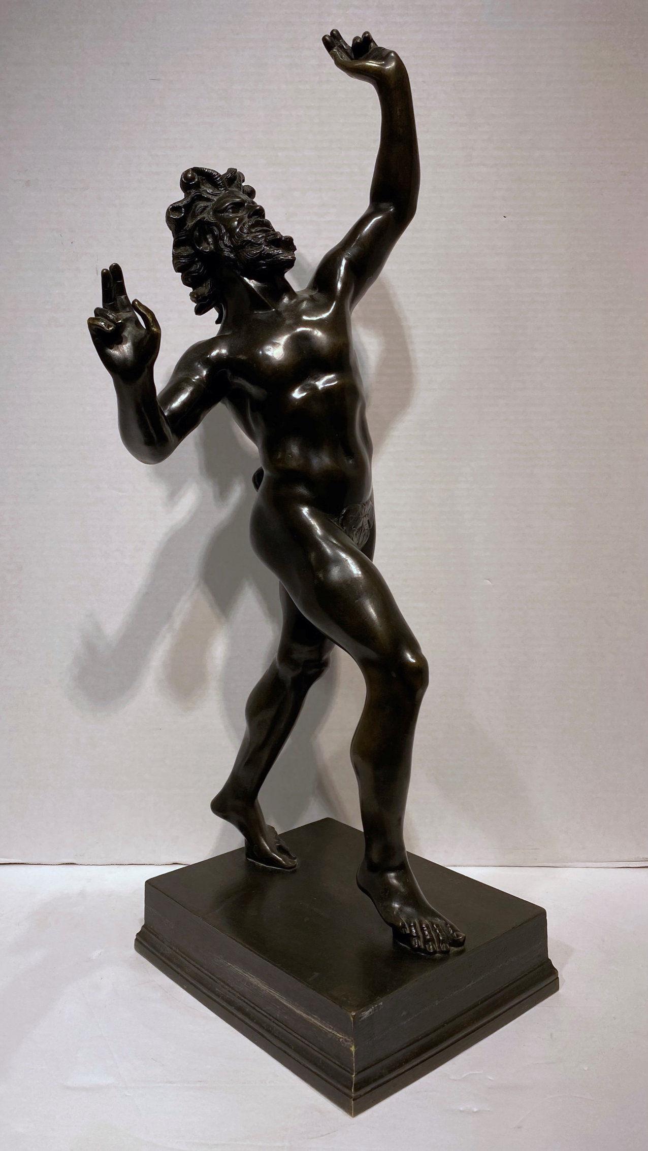 Italian Faun Bronze Sculpture after the Ancient from Pompeii