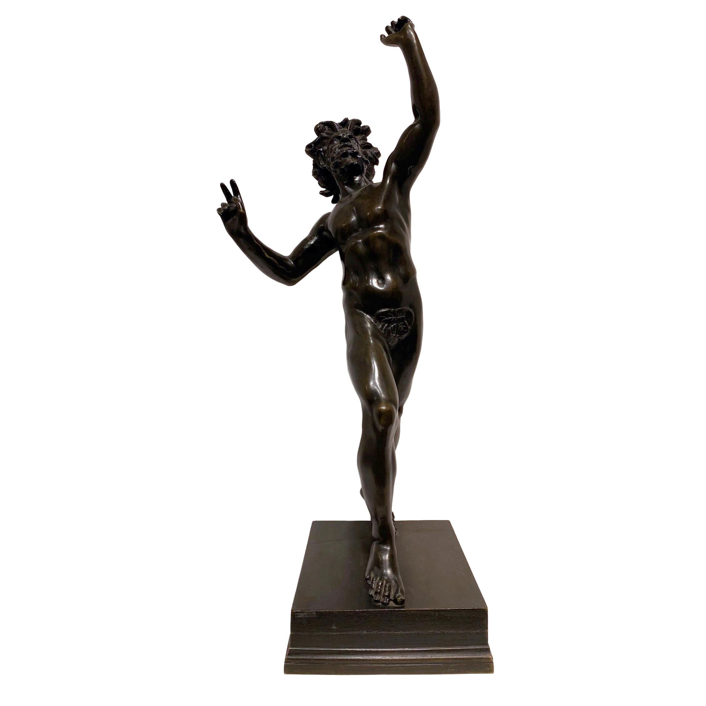 Faun Bronze Sculpture after the Ancient from Pompeii