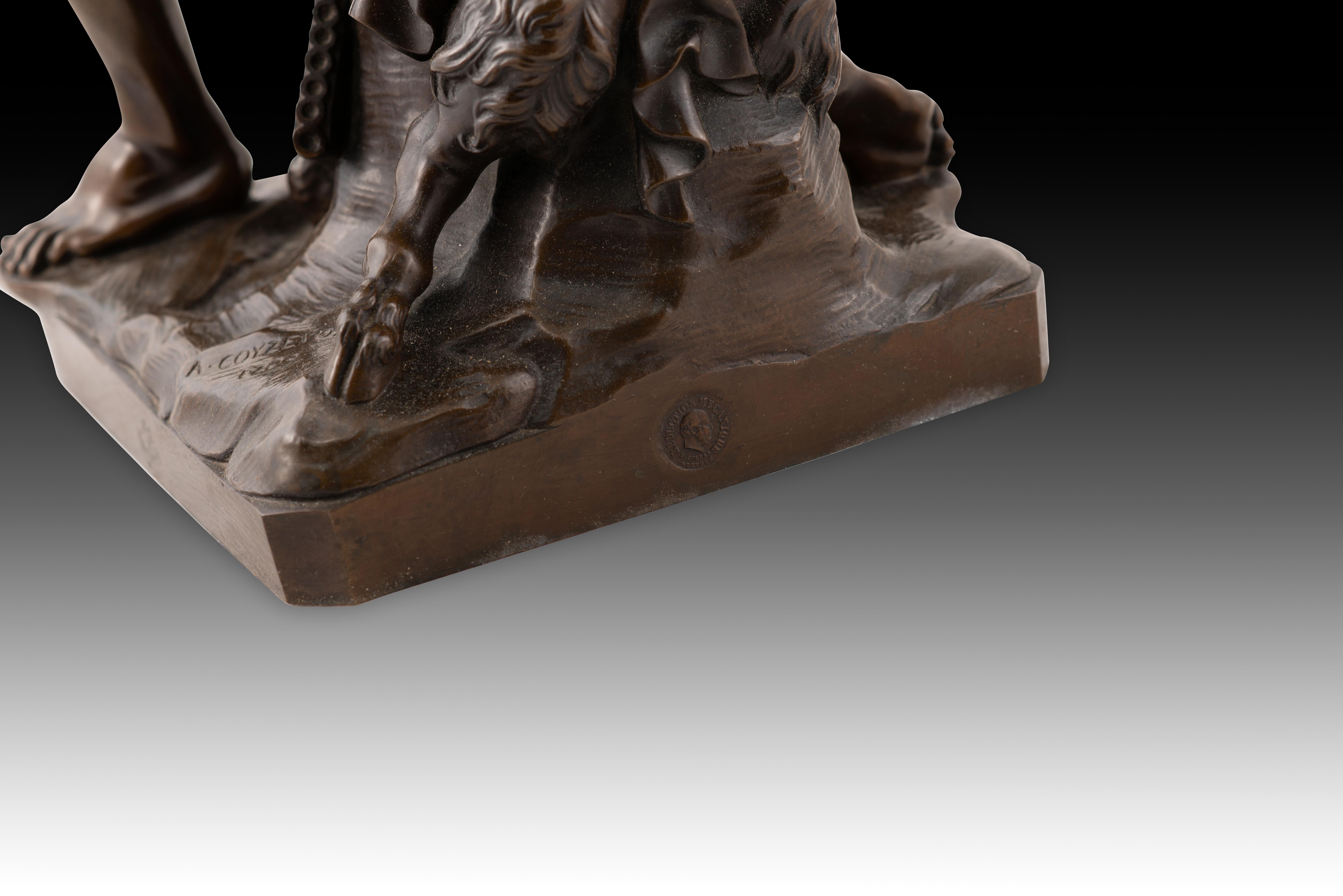 Faun spielt Flöte. Bronze. Nach den Modellen von Antoine Coysevòx. im Angebot 4
