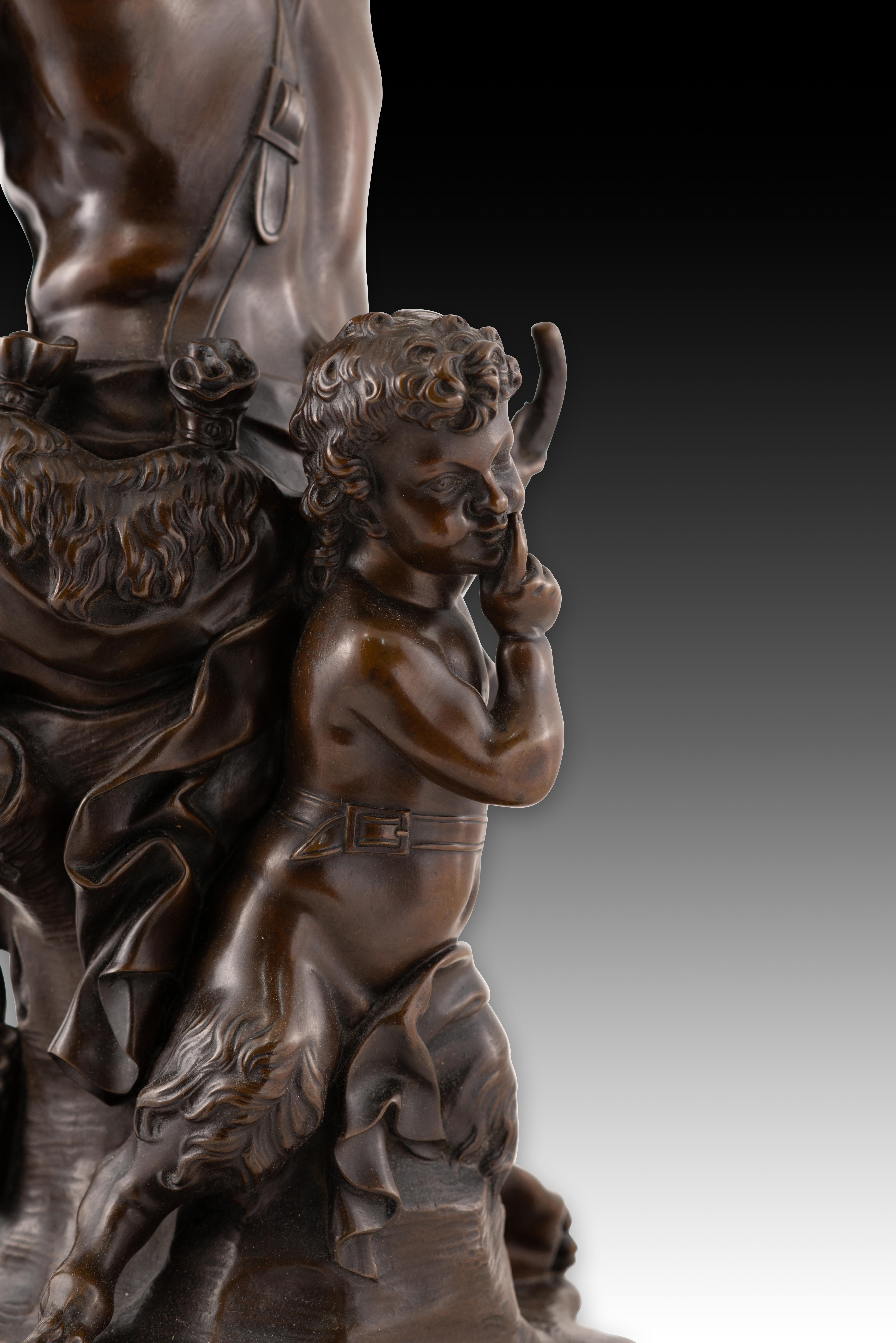 Faun spielt Flöte. Bronze. Nach den Modellen von Antoine Coysevòx. im Angebot 5