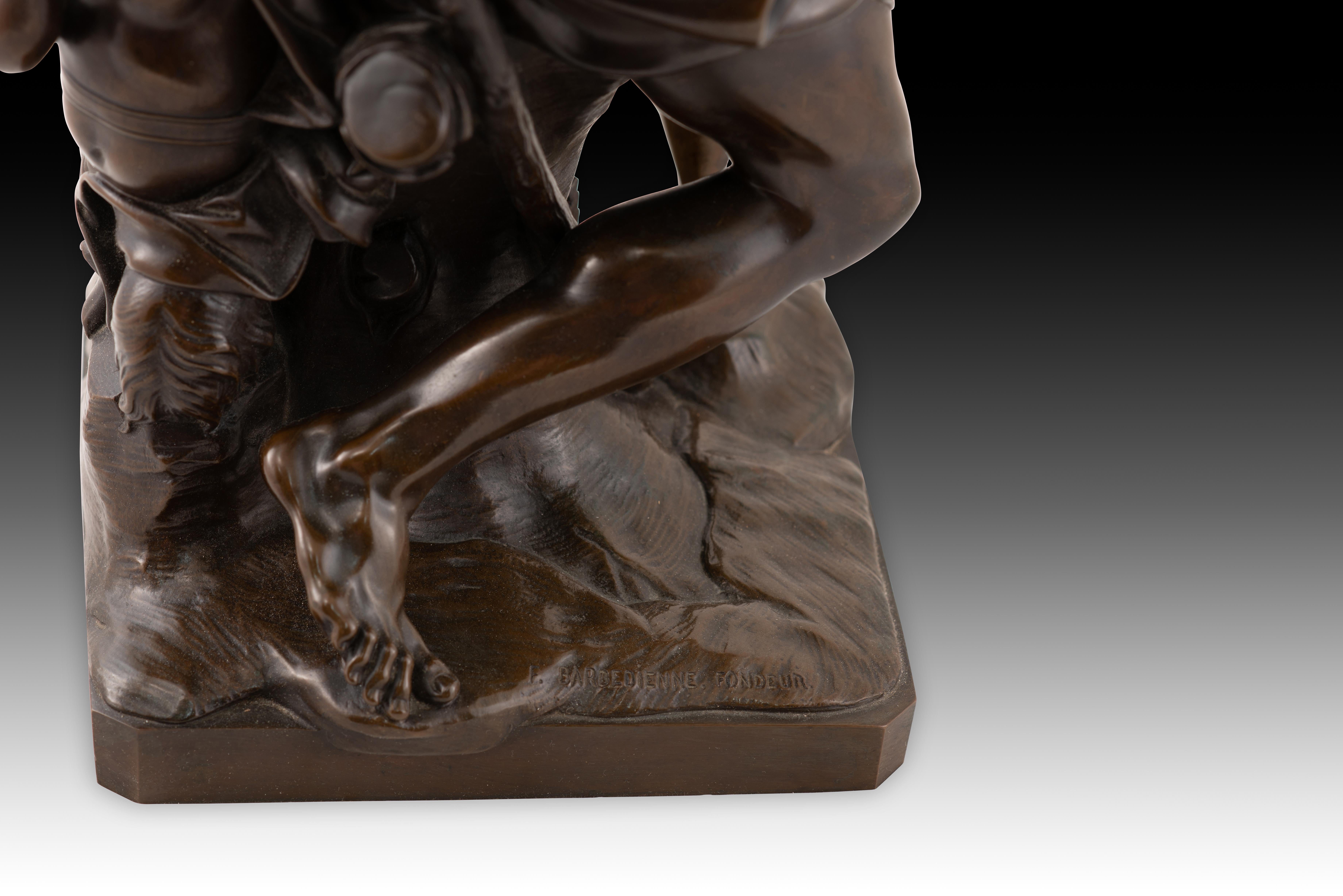 Faun spielt Flöte. Bronze. Nach den Modellen von Antoine Coysevòx. im Angebot 2