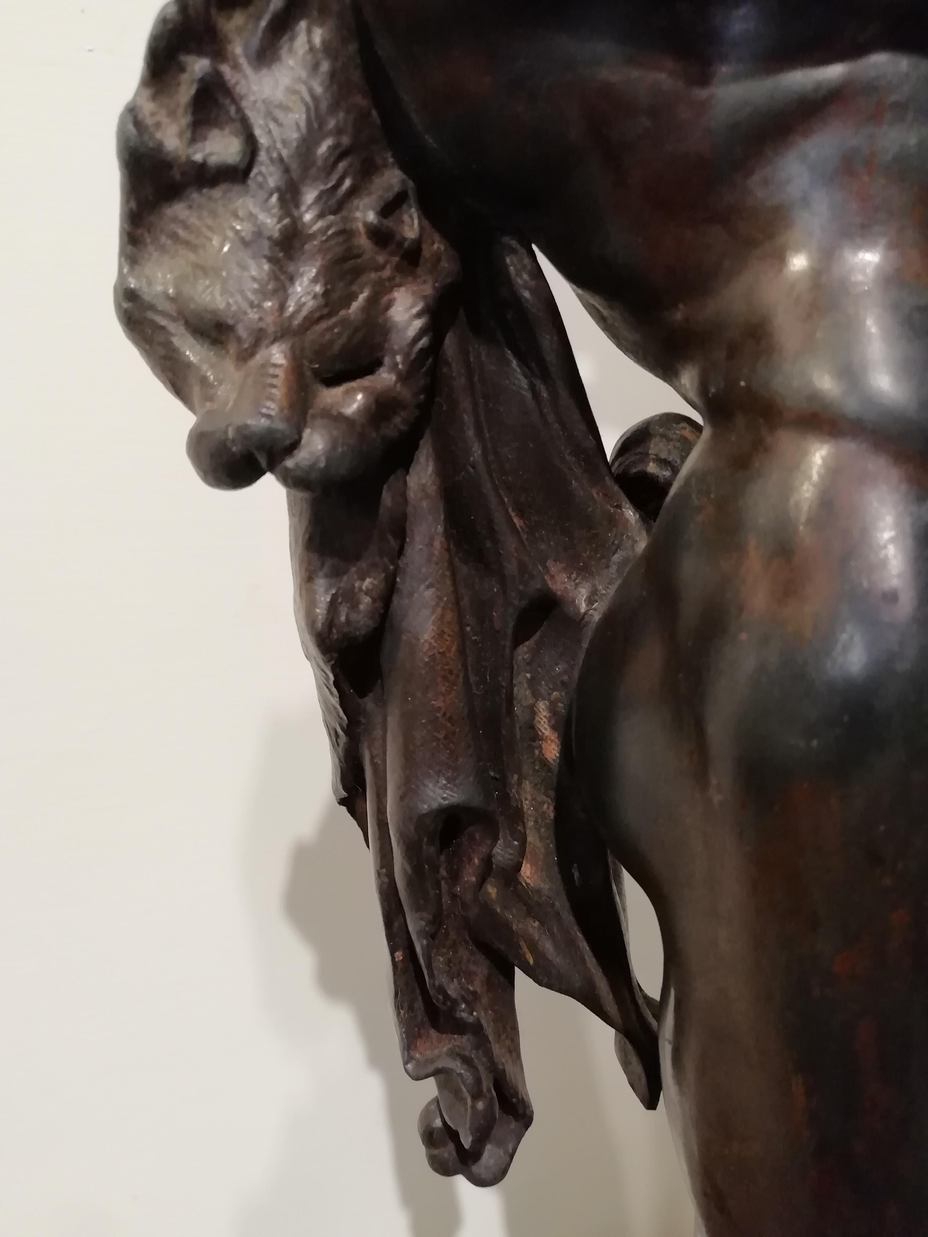 Faun with Goat, Charles Gumery French Bronze Satyr Mythological, 19th Century For Sale 4