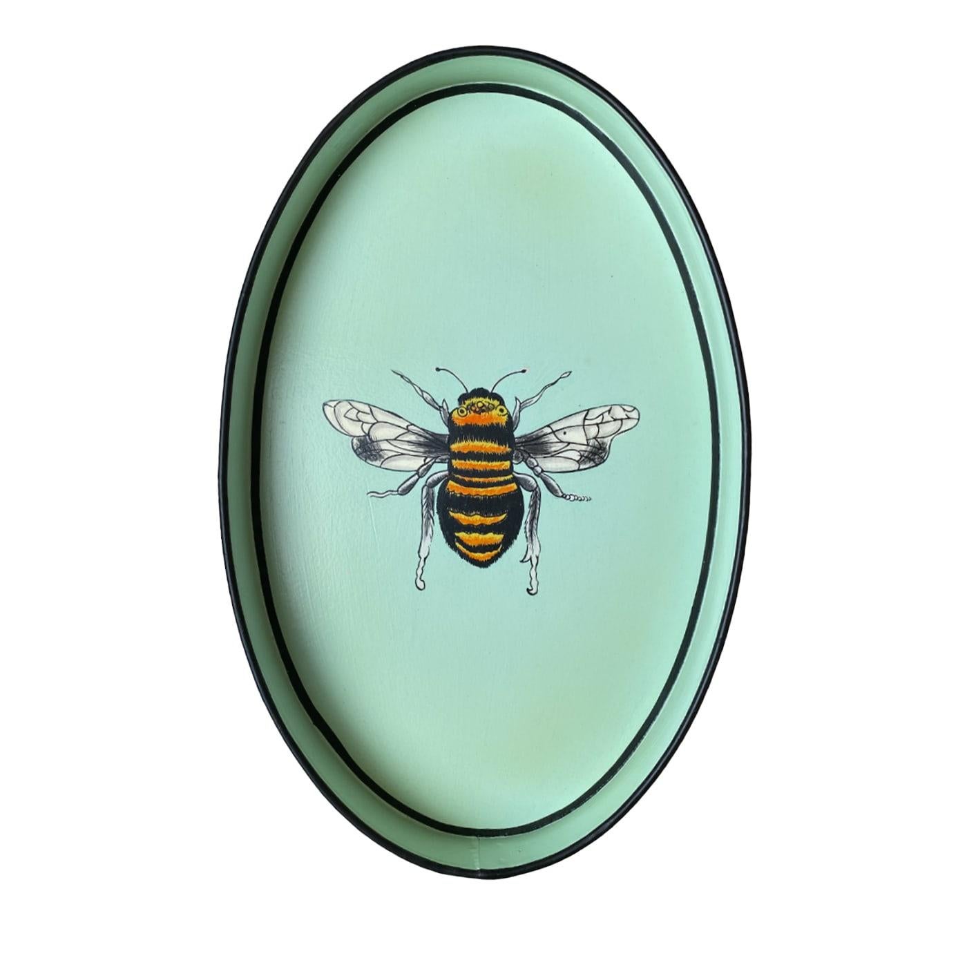 Fauna Aqua Grün Handbemaltes Eisentablett im Zustand „Neu“ im Angebot in Milan, IT
