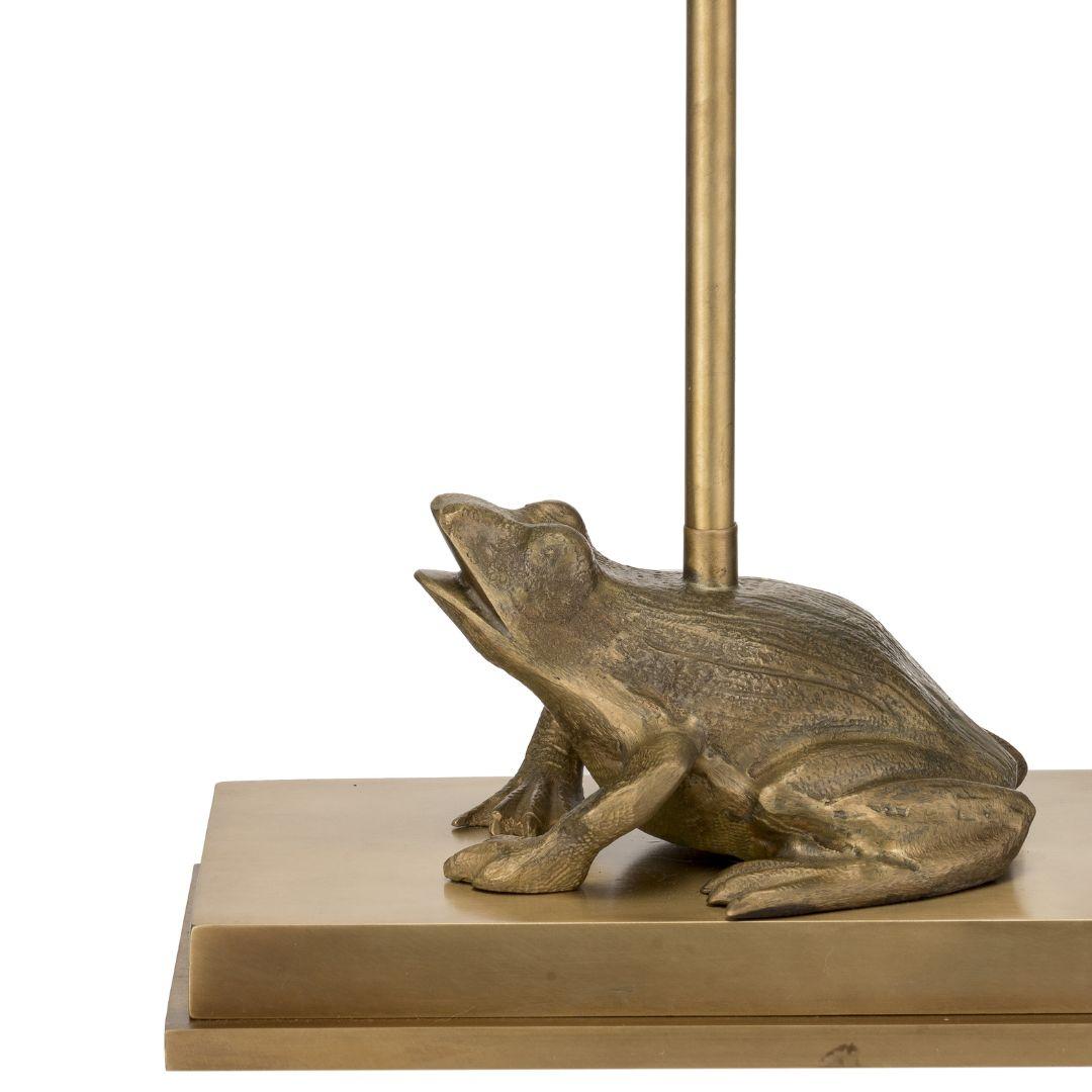 italien Fauna Froggy Lampe à poser en laiton ambré en vente