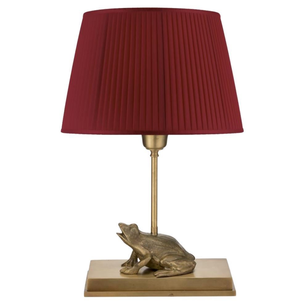 Fauna Froggy Amber Brass Table Lamp For Sale