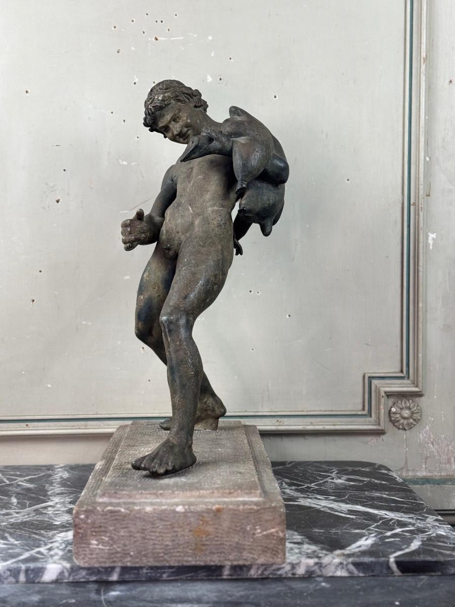Faune à L'outre, grande Fouille Patina in bronzo, Oggetto del Grand Tour, XIX secolo in vendita 5