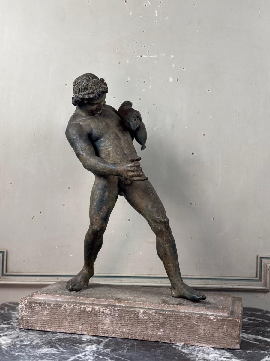 Faune à L'outre, grande Fouille Patina in bronzo, Oggetto del Grand Tour, XIX secolo in vendita 8