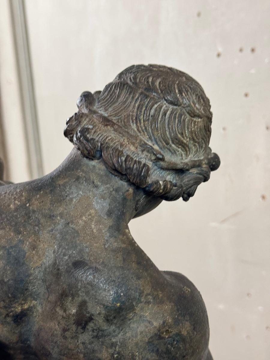Acciaio Faune à L'outre, grande Fouille Patina in bronzo, Oggetto del Grand Tour, XIX secolo in vendita