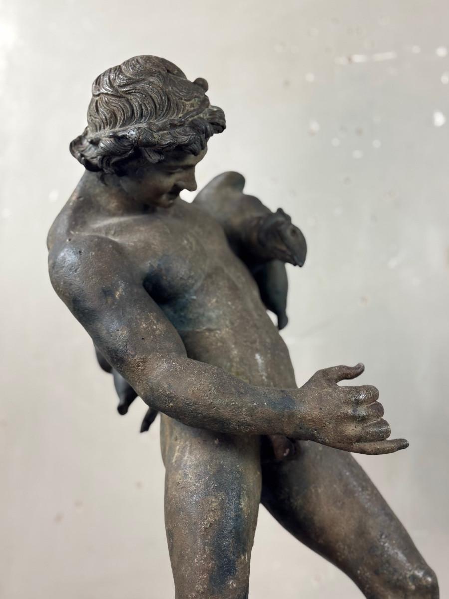 Faune à L'outre, grande Fouille Patina in bronzo, Oggetto del Grand Tour, XIX secolo in vendita 1