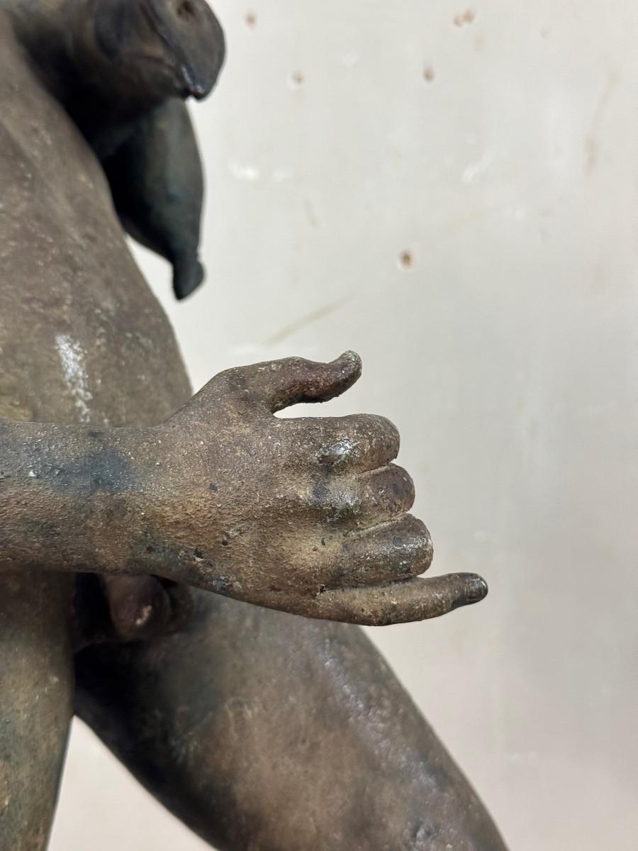 Faune à L'outre, grande Fouille Patina in bronzo, Oggetto del Grand Tour, XIX secolo in vendita 4