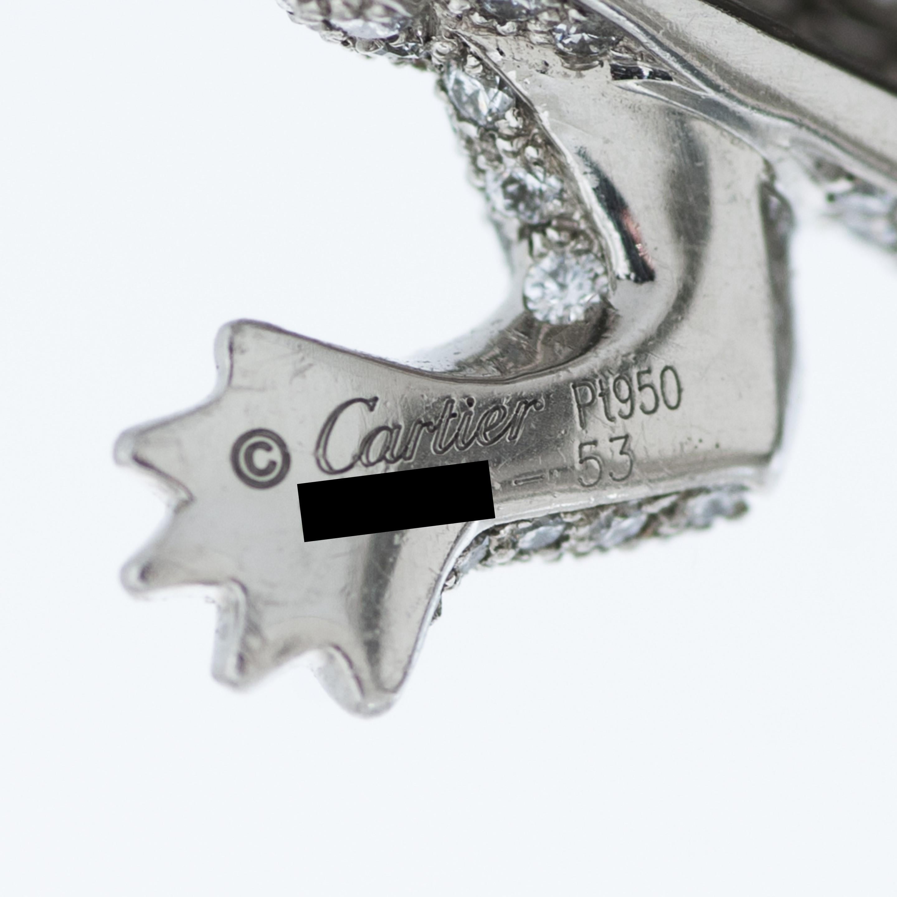 Faune et Flore de Cartier Alligatorring aus Platin mit Diamanten und Smaragden 1