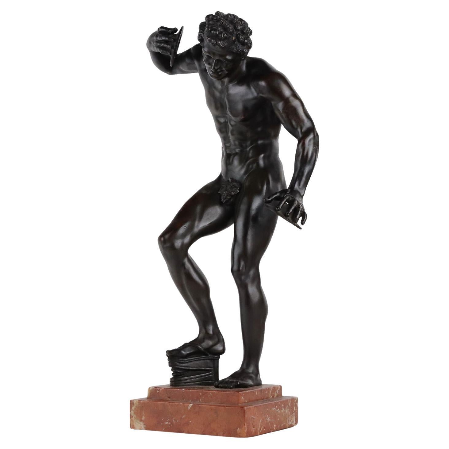 Faun with Cymbals in Bronze Italy Late 19th Century For Sale