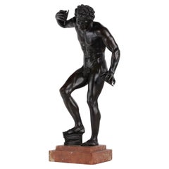 Antique Faun with Cymbals in Bronze Italy Late 19th Century
